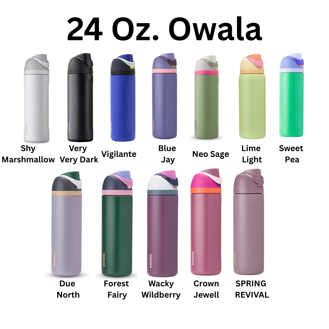 Dental Bow or Stars Owala 24 and 32 oz Bottle | Dental Design | Elegant & Personalized Drinkware
