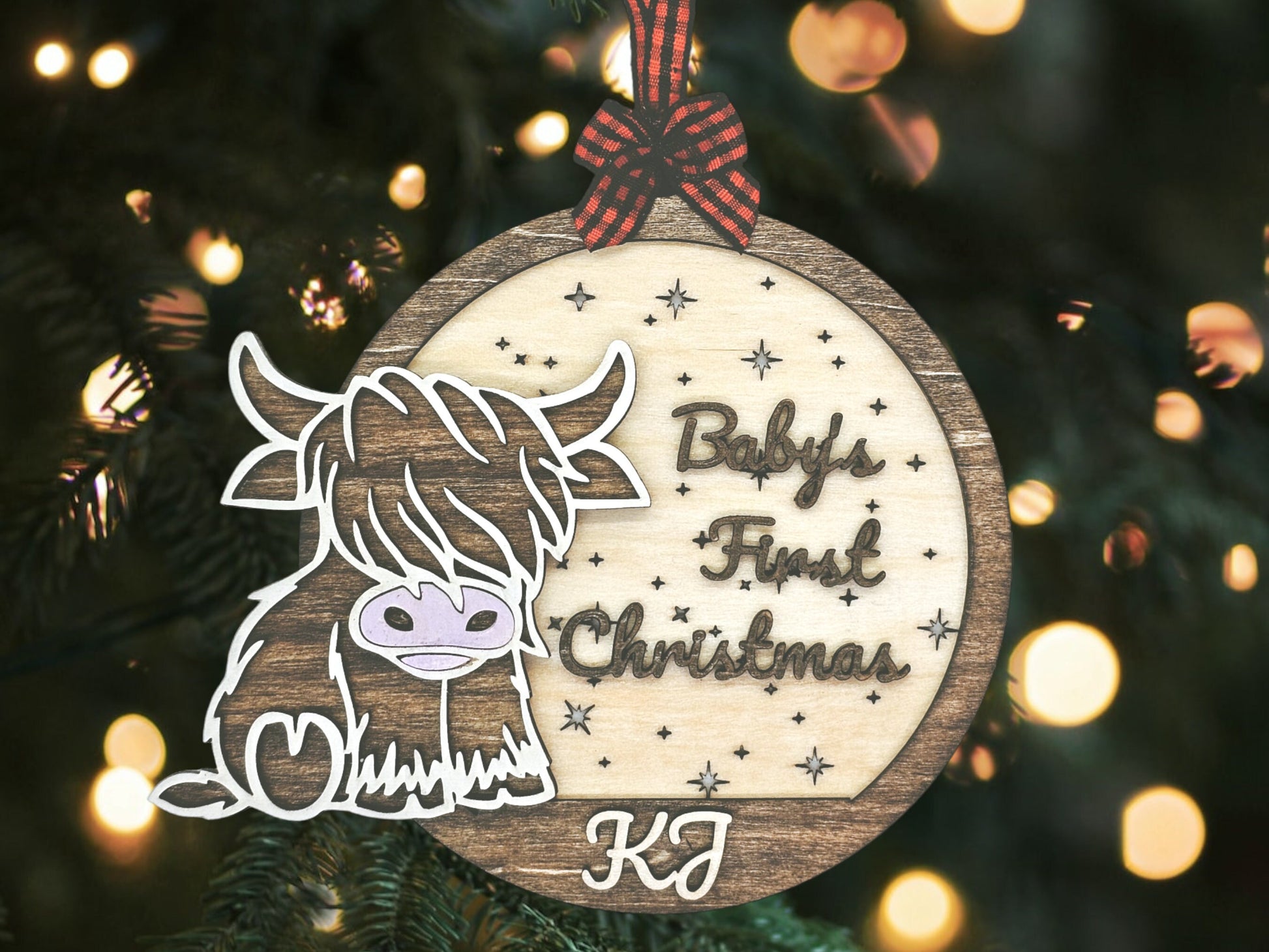 Baby's First Christmas Highland Cow Ornament: Personalized Holiday Decor