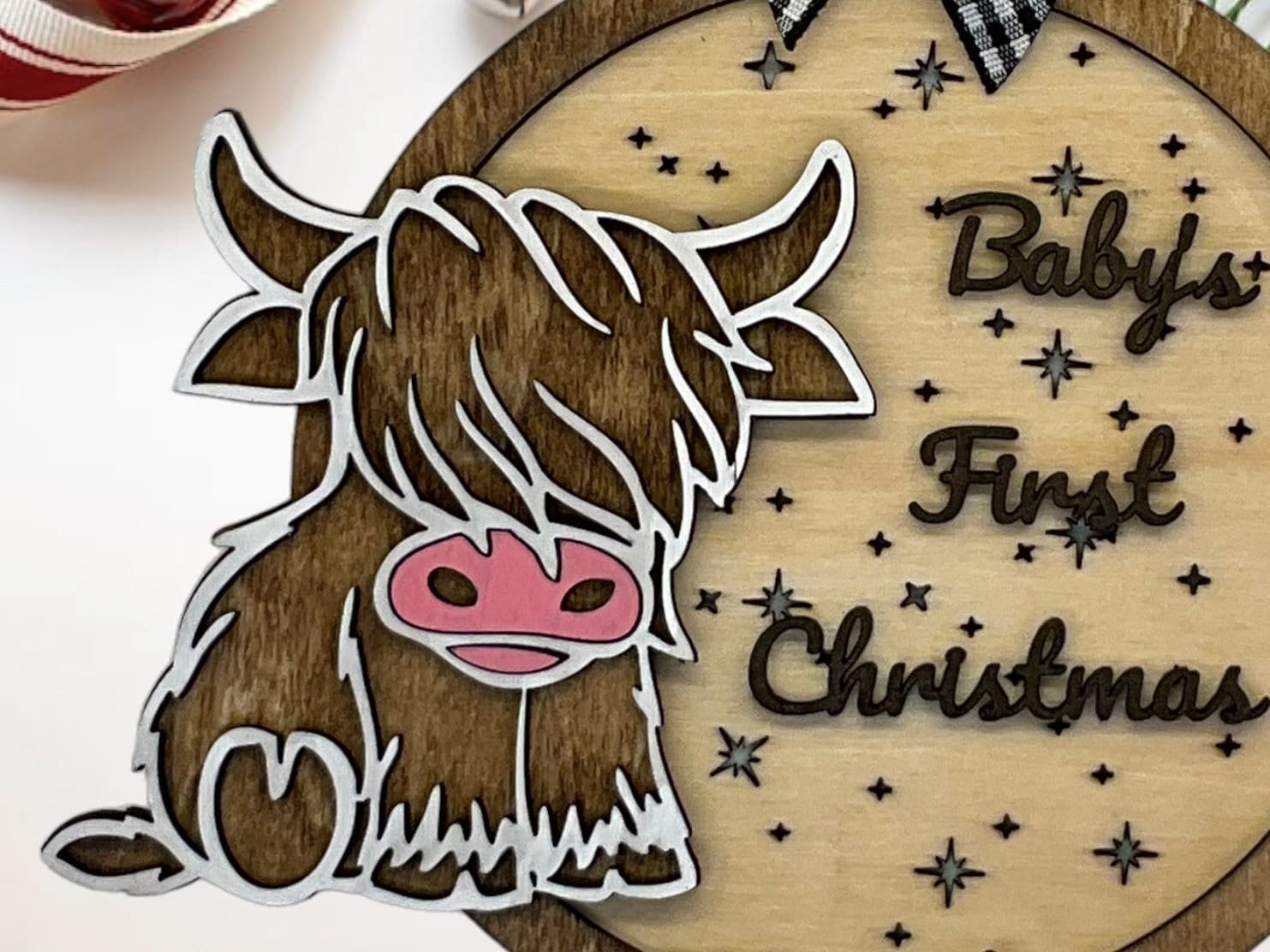 Baby's First Christmas Highland Cow Ornament: Personalized Holiday Decor