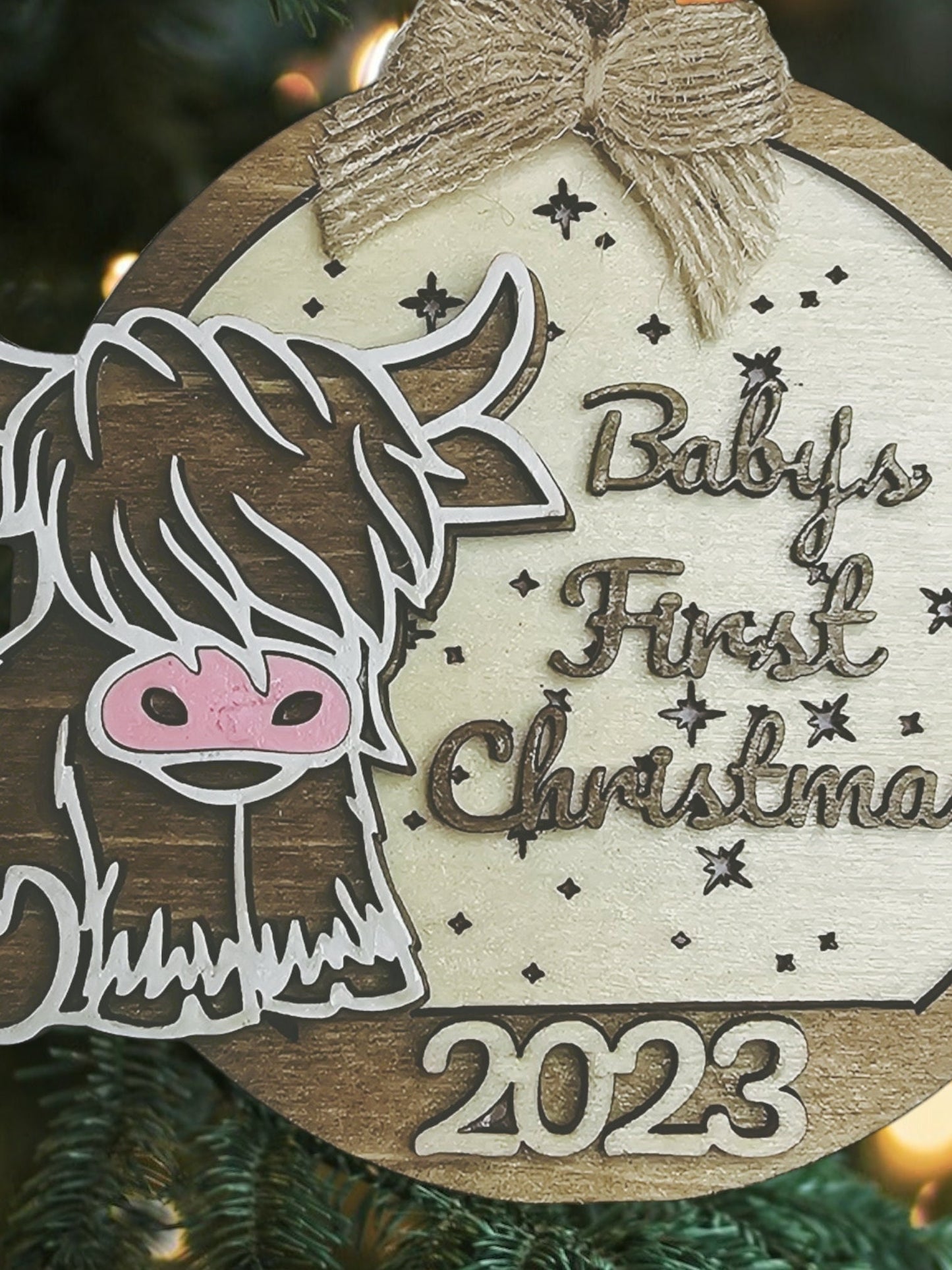Baby's First Christmas Highland Cow Ornament: Personalized Holiday Decor