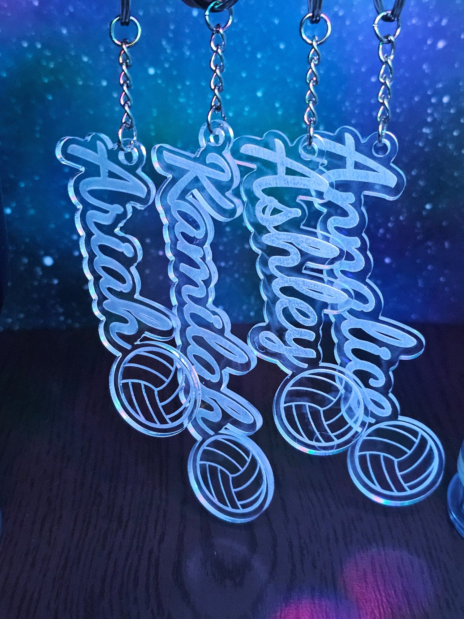 Personalized Volleyball Keychain: Custom Name Sports Keyring