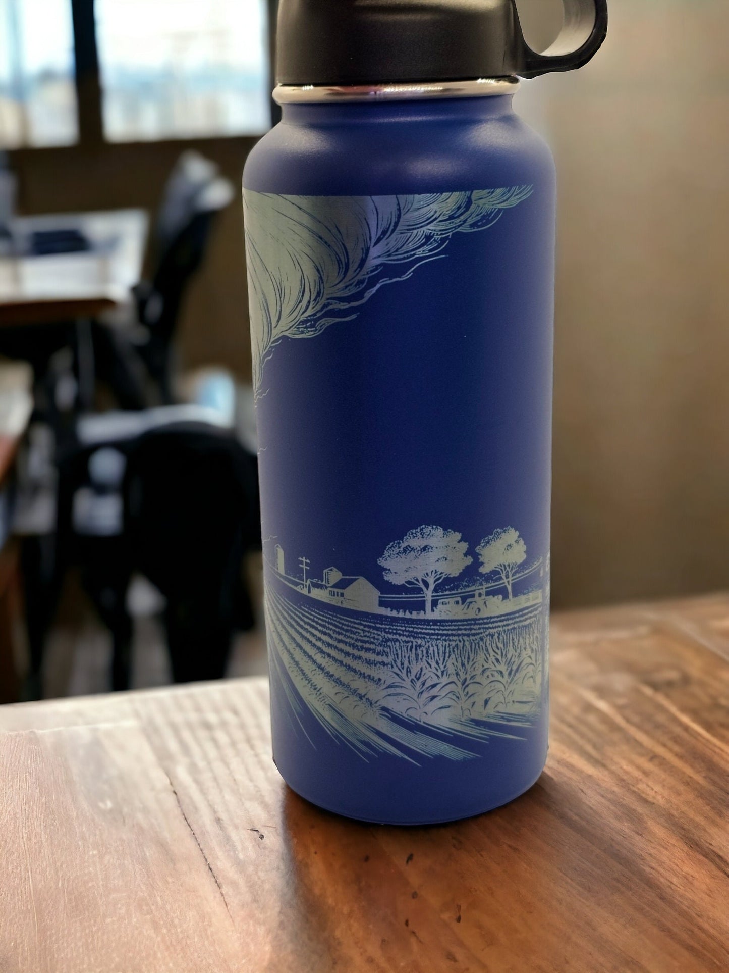 Weather Enthusiast Tumbler - Tornado Engraved Cup for Storm Chasers, 32, 30 or 16 ounce Stainless Steel Hydro Water Bottle
