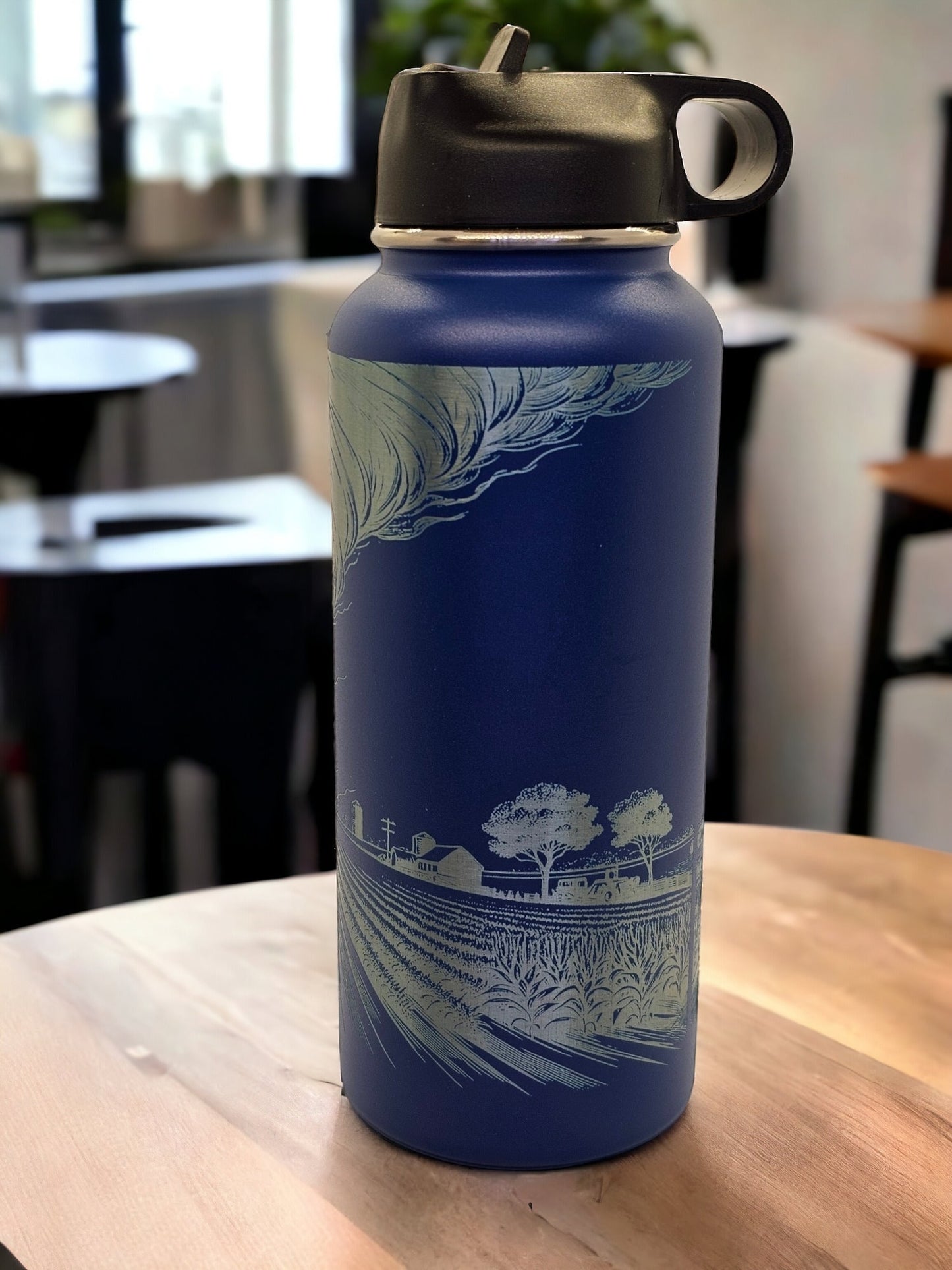 Weather Enthusiast Tumbler - Tornado Engraved Cup for Storm Chasers, 32, 30 or 16 ounce Stainless Steel Hydro Water Bottle