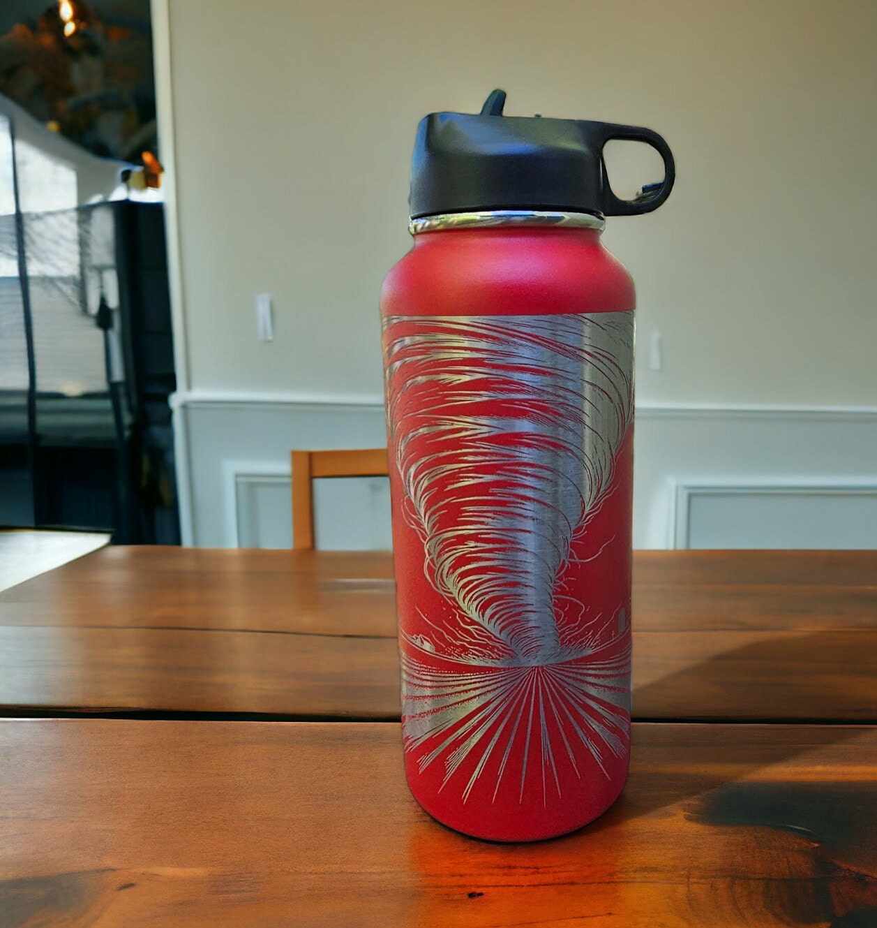 Weather Enthusiast Tumbler - Tornado Engraved Cup for Storm Chasers, 32, 30 or 16 ounce Stainless Steel Hydro Water Bottle
