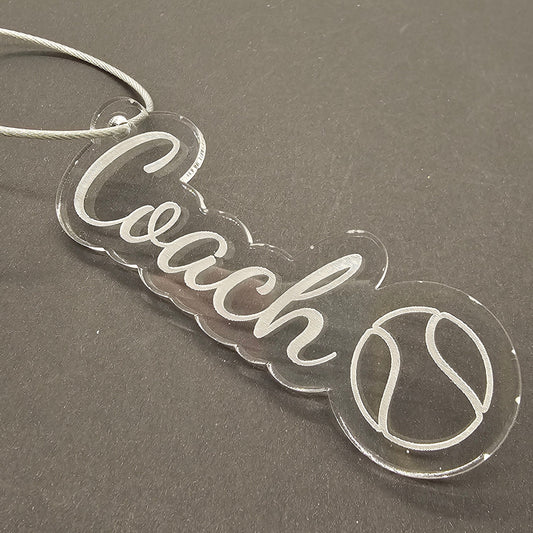 Personalized Tennis Keychain: Custom Name Bag Tag, Coach Gift