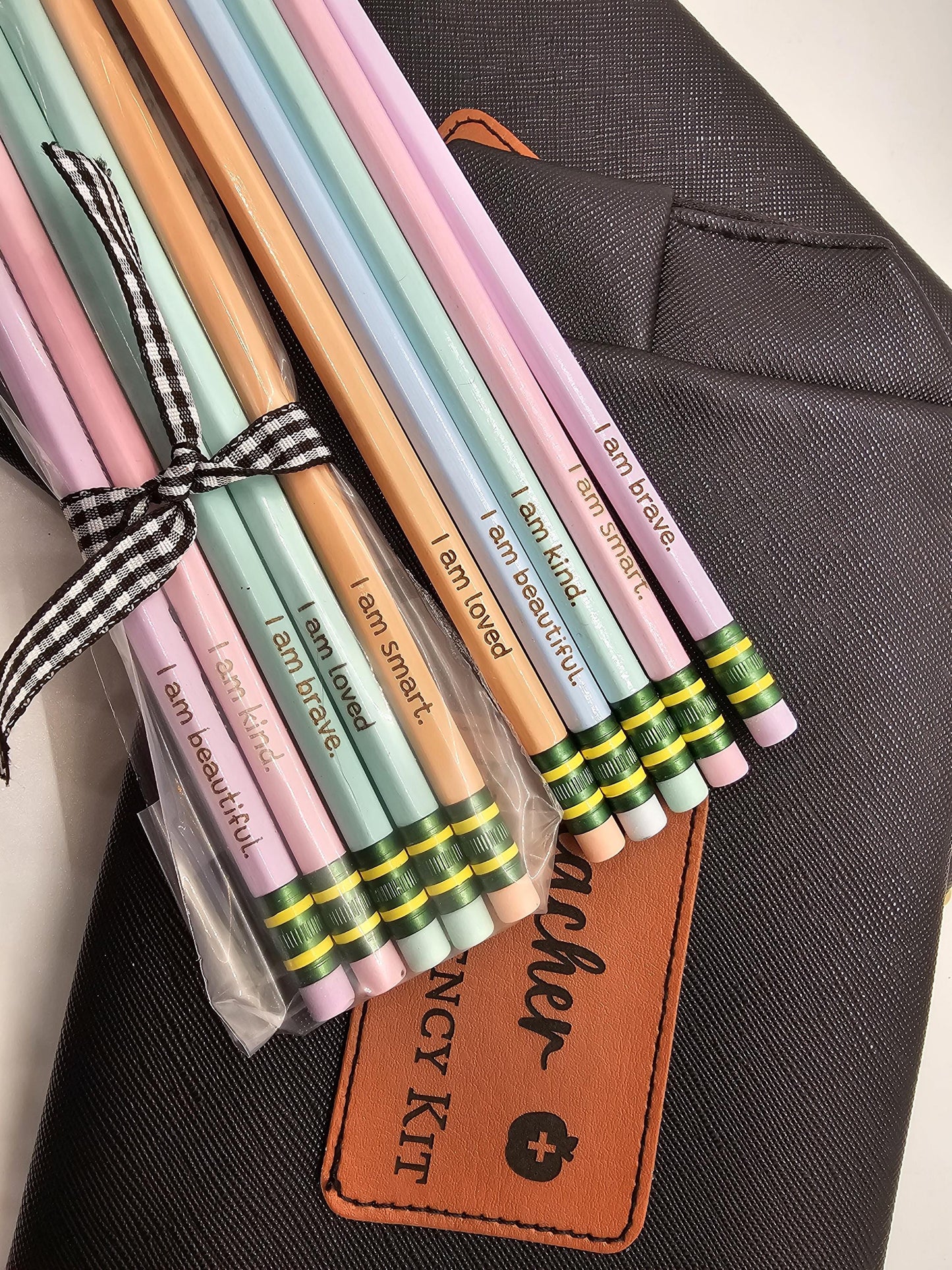 Engraved Affirmation Pencils | Yellow & Pastel Motivational Ticonderoga Pencils | Positive Quotes | Inspirational Gifts | School Supplies