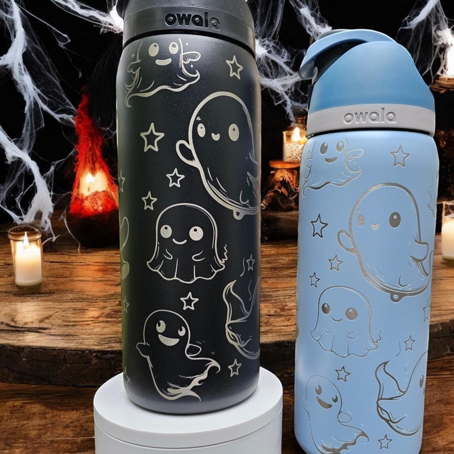 Halloween Owala 24, 30, 32 or 40 oz Freesip or Sway, Ghost Tumbler, Spooky season Lover Gift, Ghost Drinkware