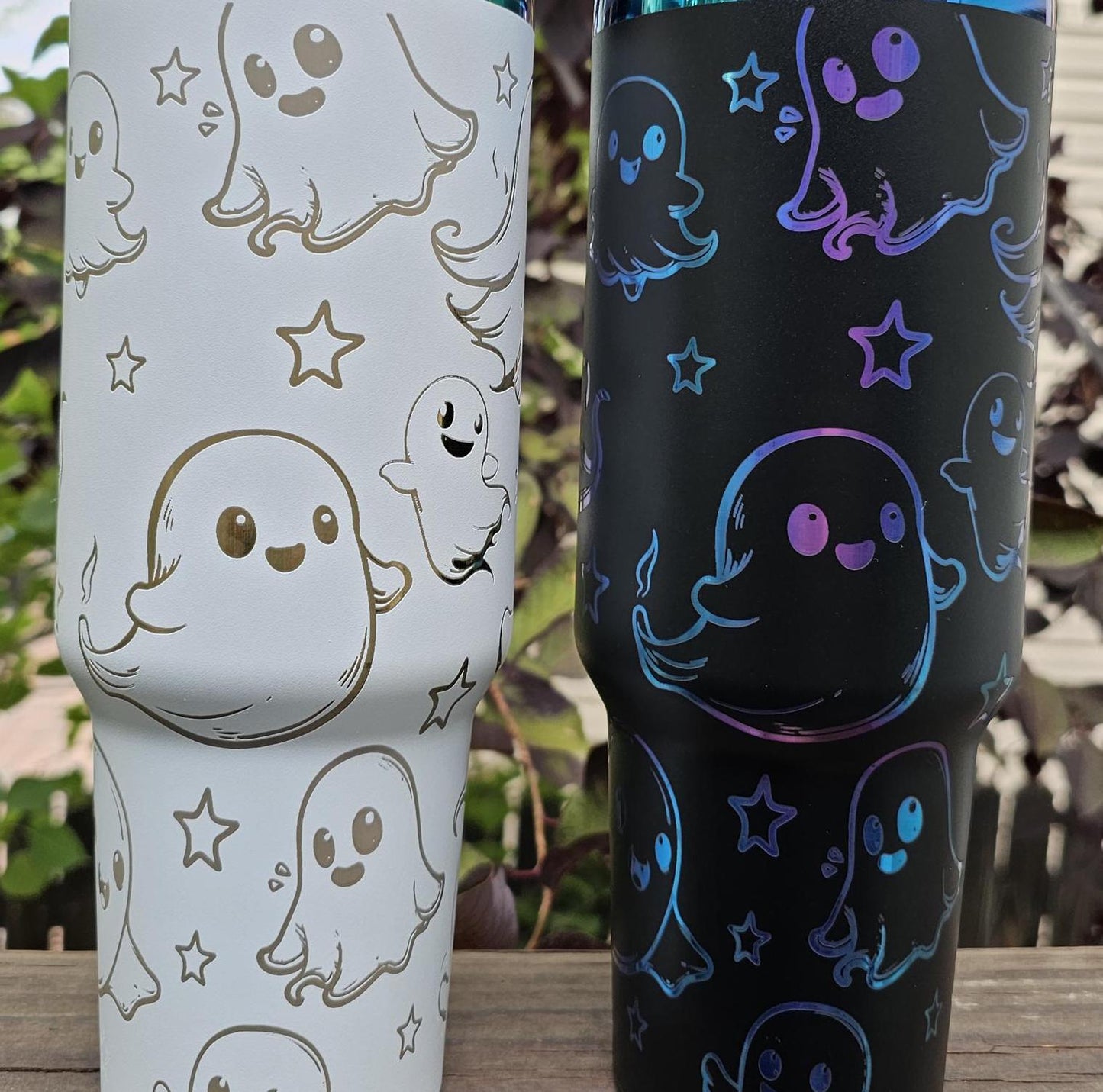 Halloween 40 oz Tumbler, Ghost Tumbler, Spooky season Lover Gift, Ghost Drinkware