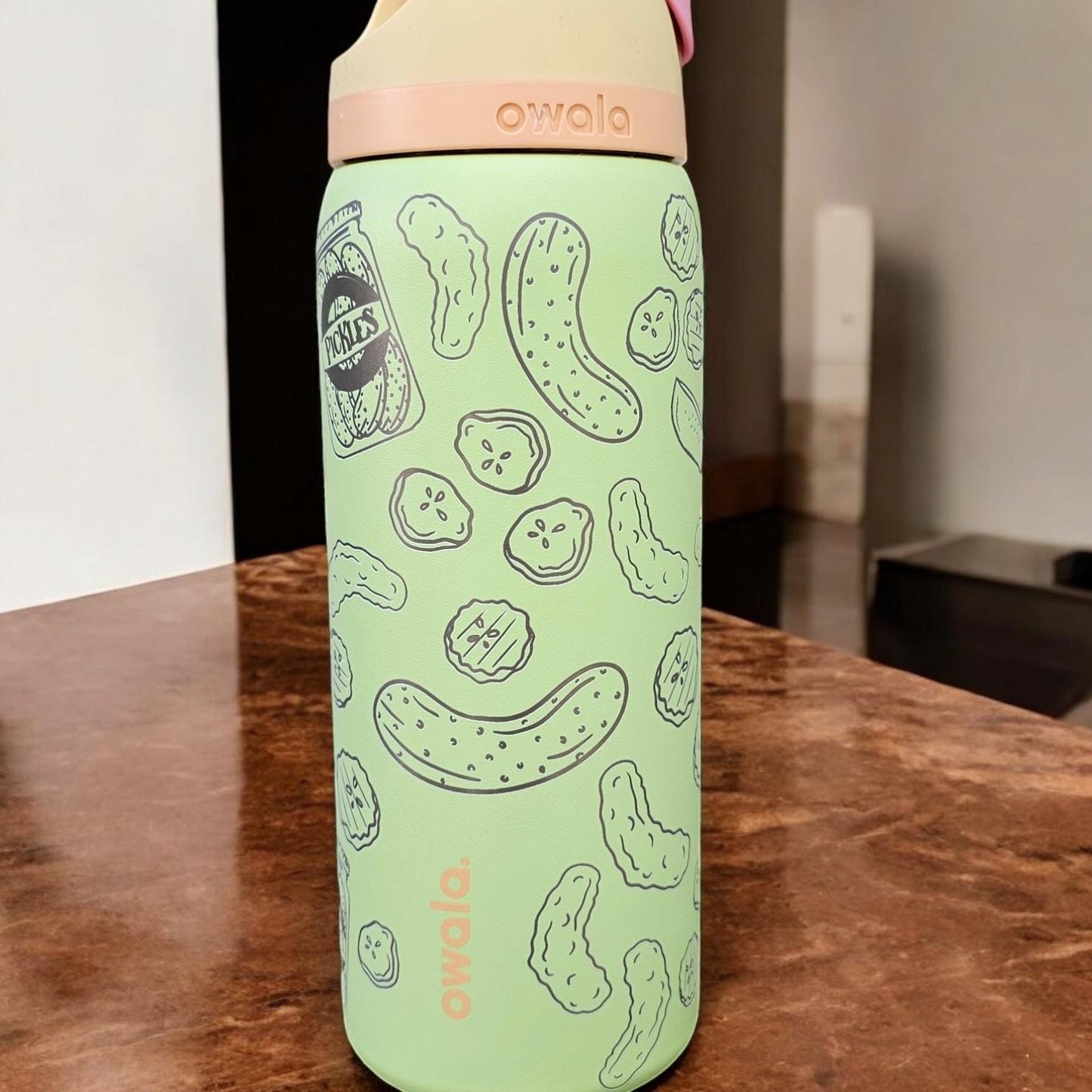 Pickle Engraved Owala 20, 24 and 32 oz Bottle | Pickle Lover Gift | Elegant & Personalized Drinkware
