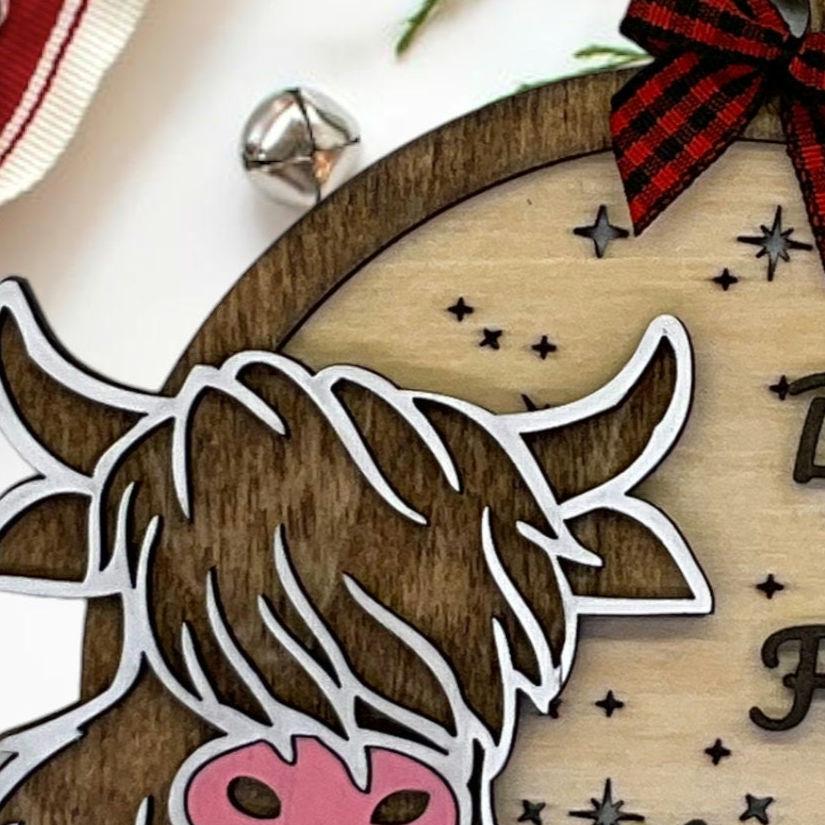Baby's First Christmas Highland Cow Ornament: Personalized Holiday Decor