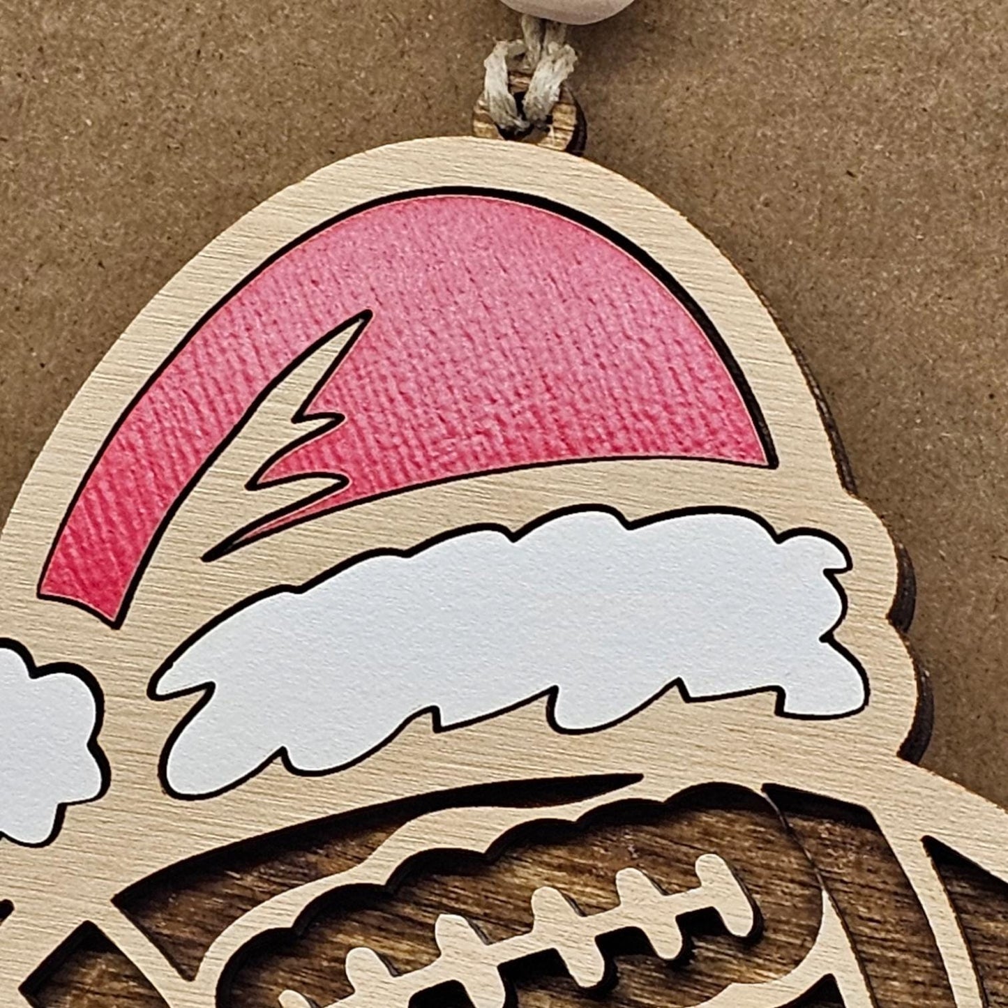 Personalized Santa Football Ornament with Personalization, Custom Name Christmas Decoration, Personalized Holiday Gift