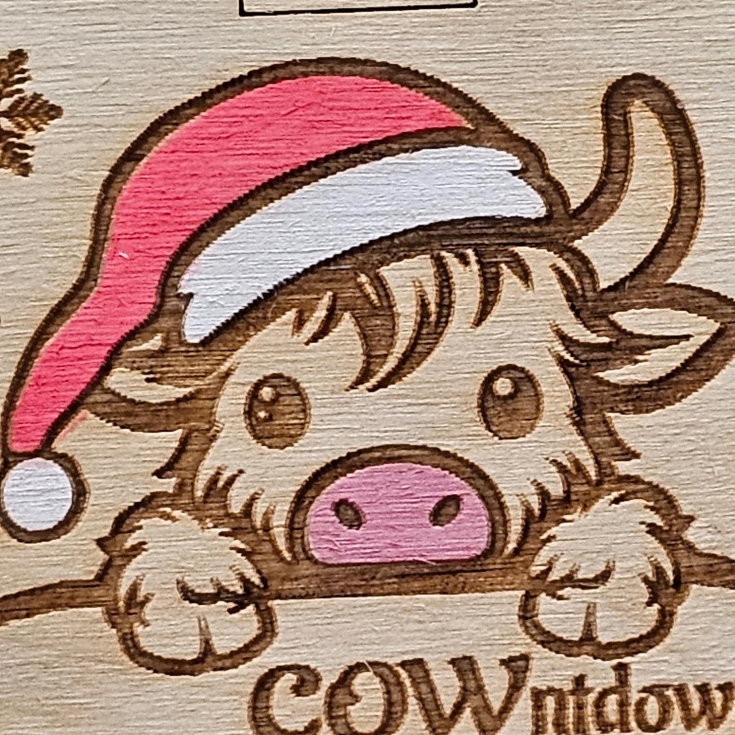 Christmas Countdown Highland Cow, Cute Cow Ornament, Personalized Baby Gift, Holiday Decor