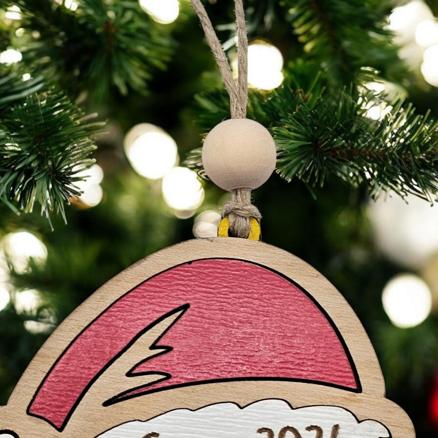 Personalized Santa Softtball Ornament with Personalization, Custom Name Christmas Decoration, Personalized Holiday Gift