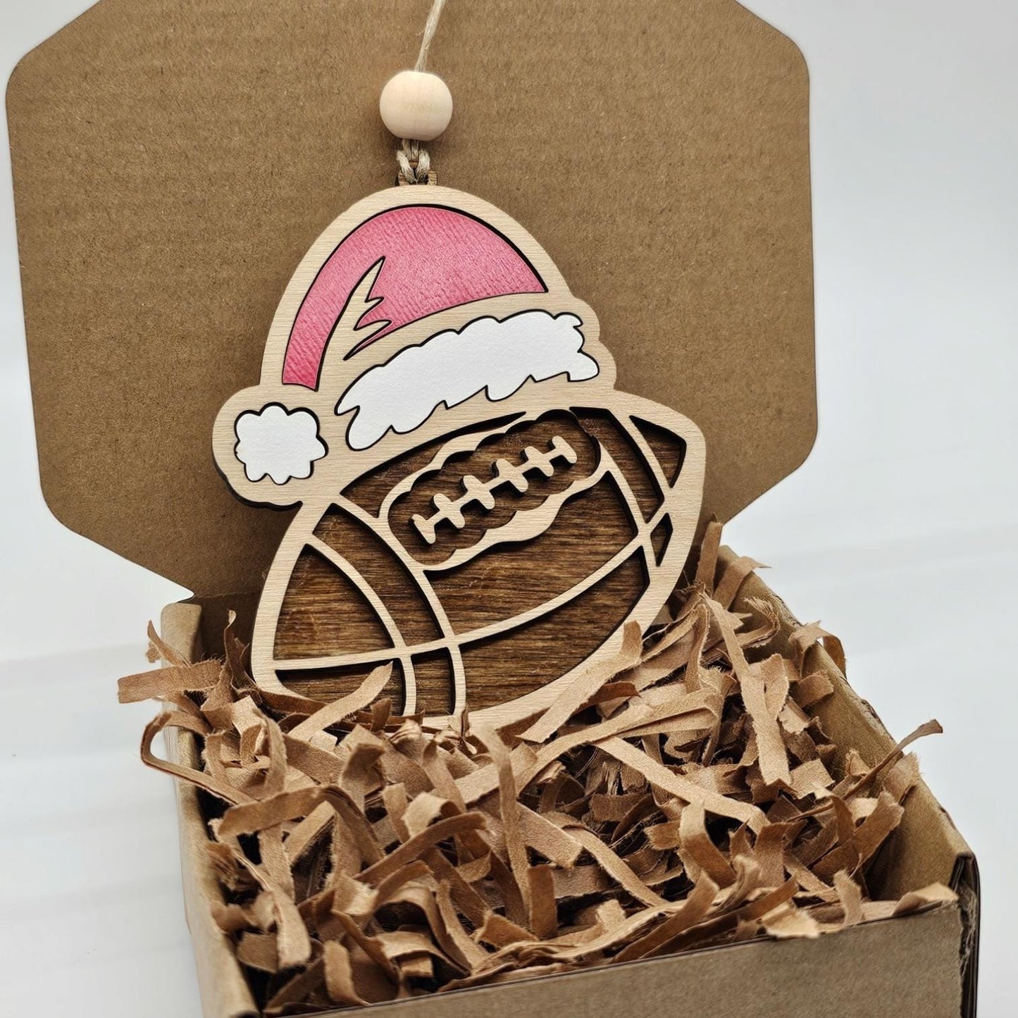 Personalized Santa Football Ornament with Personalization, Custom Name Christmas Decoration, Personalized Holiday Gift