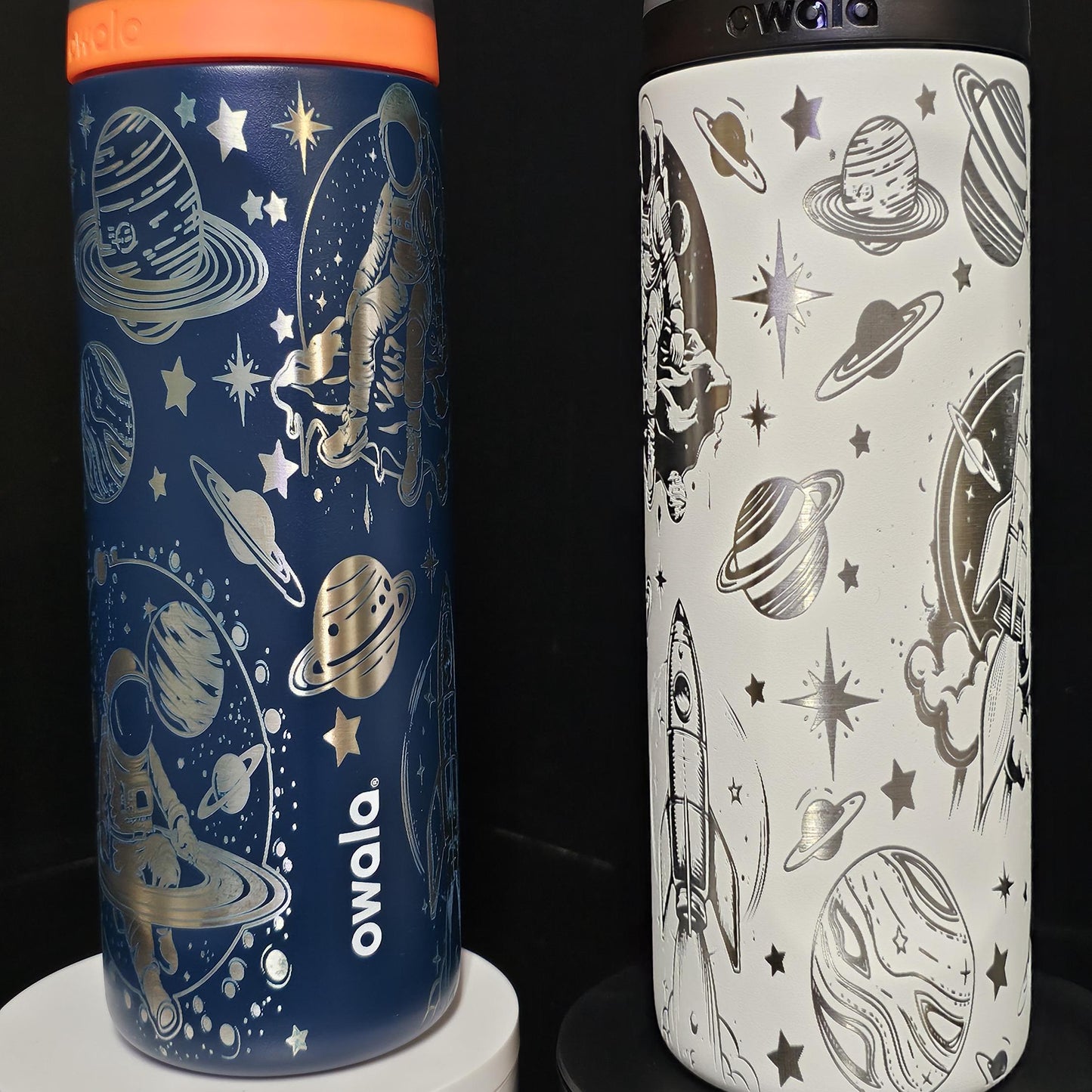 Space-Themed Owala Bottle | Astronaut & Rocket Design | Available in 16oz, 24oz, 32oz | Reusable Water Bottle for Kid and Adults