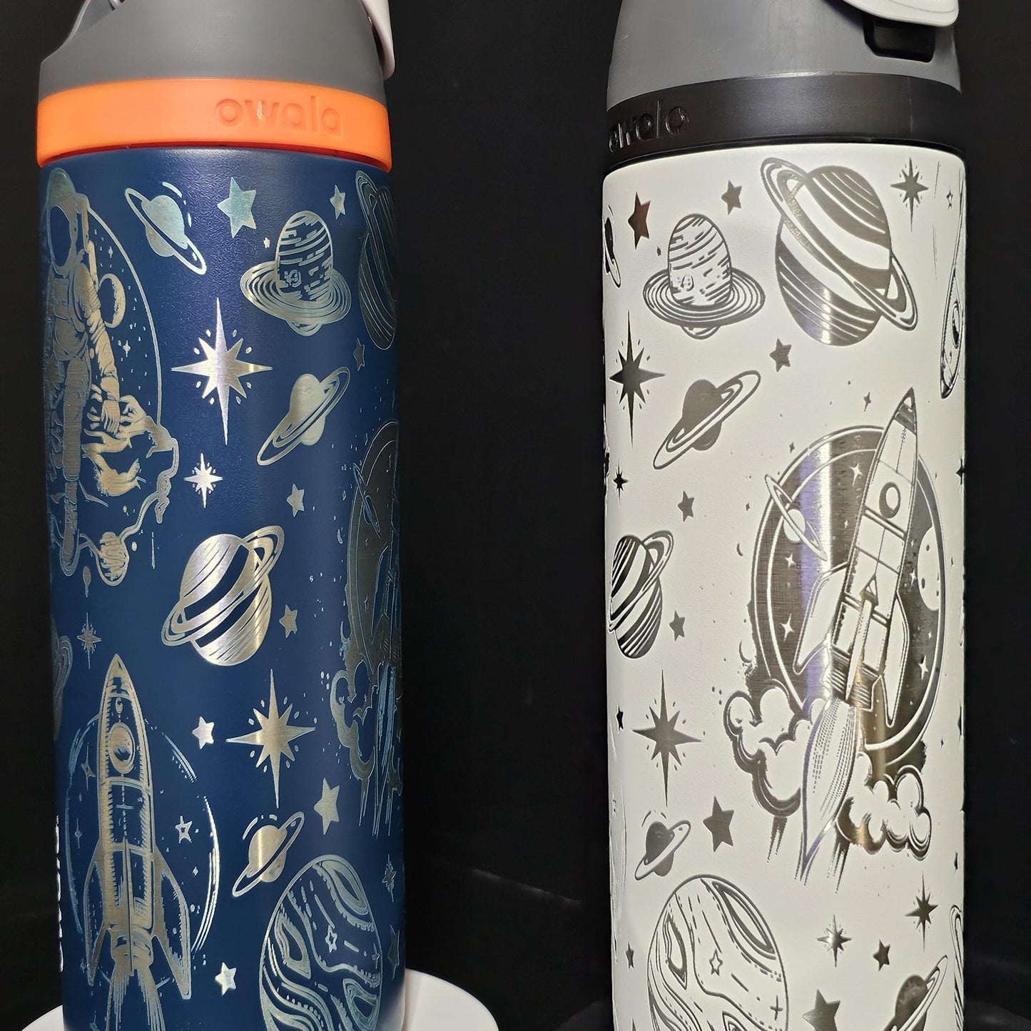 Space-Themed Owala Bottle | Astronaut & Rocket Design | Available in 16oz, 24oz, 32oz | Reusable Water Bottle for Kid and Adults
