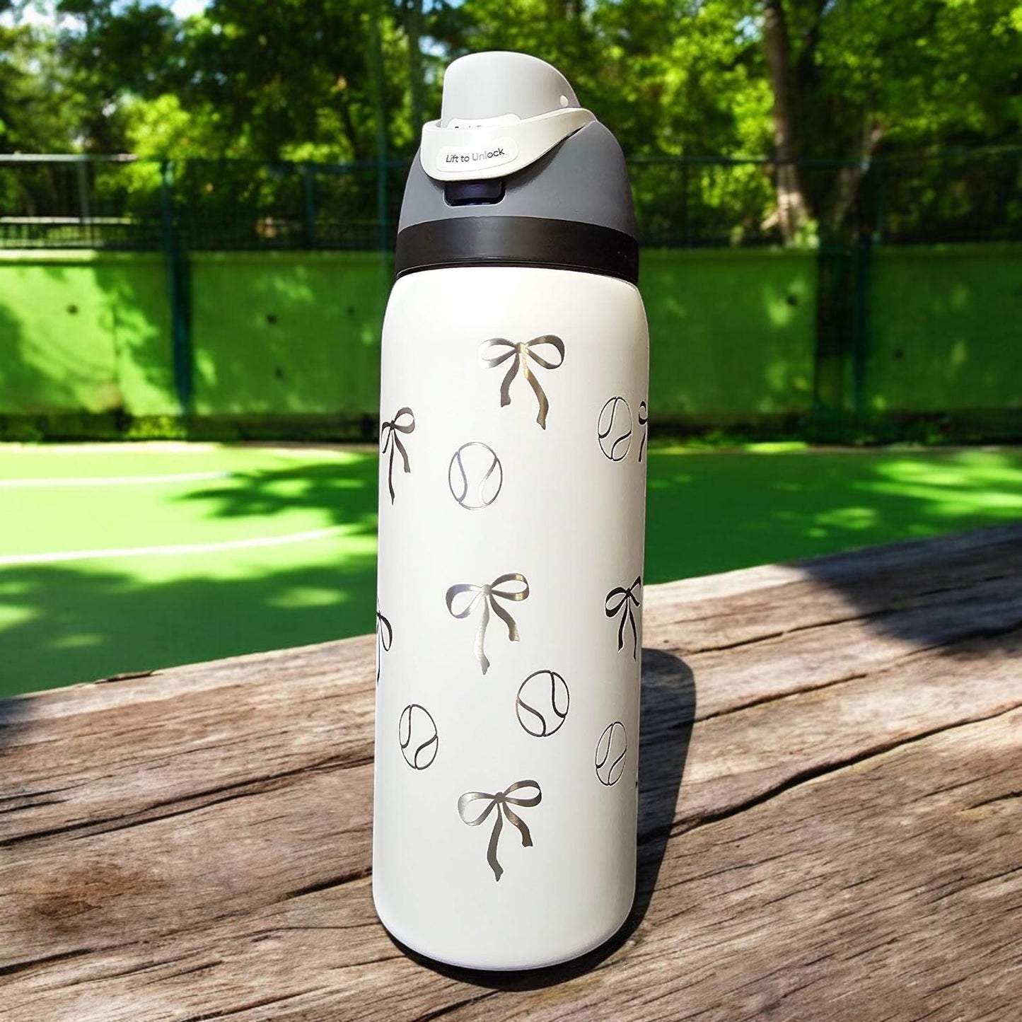 Tennis Bow Owala 24 and 32 oz Bottle | Elegant & Personalized Drinkware