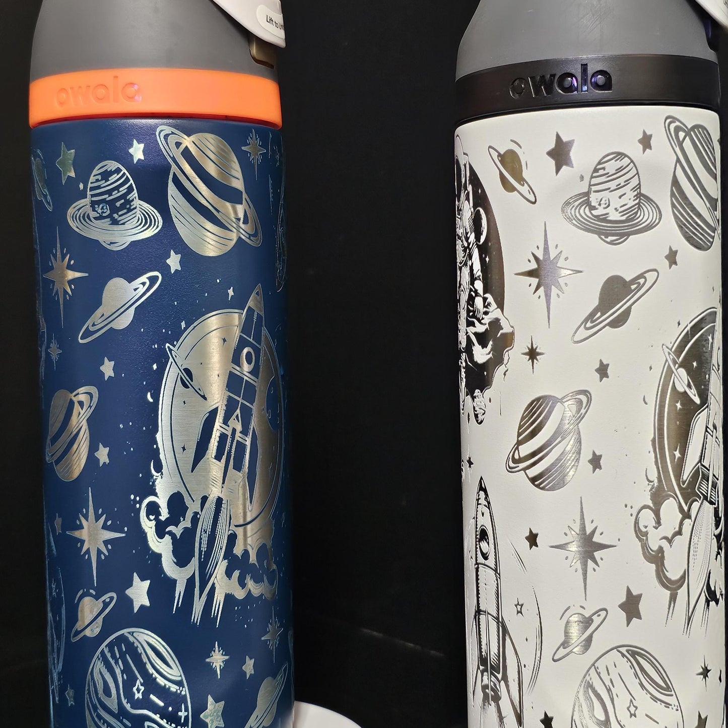Space-Themed Owala Bottle | Astronaut & Rocket Design | Available in 16oz, 24oz, 32oz | Reusable Water Bottle for Kid and Adults