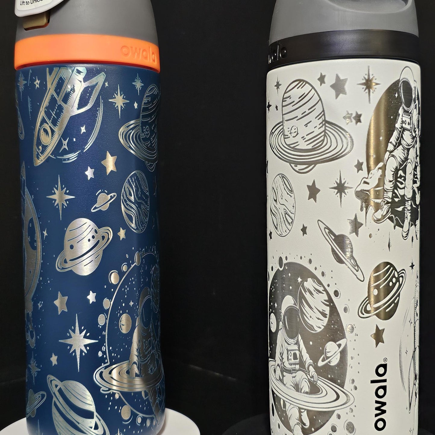 Space-Themed Owala Bottle | Astronaut & Rocket Design | Available in 16oz, 24oz, 32oz | Reusable Water Bottle for Kid and Adults