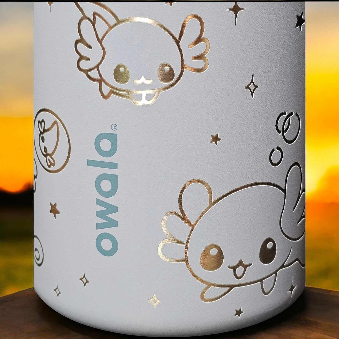 Axolotl Owala 20, 24, 30, 32 and 40 oz Bottle | Custom Engraved Owala free sip, sway and Smooth sip bottles