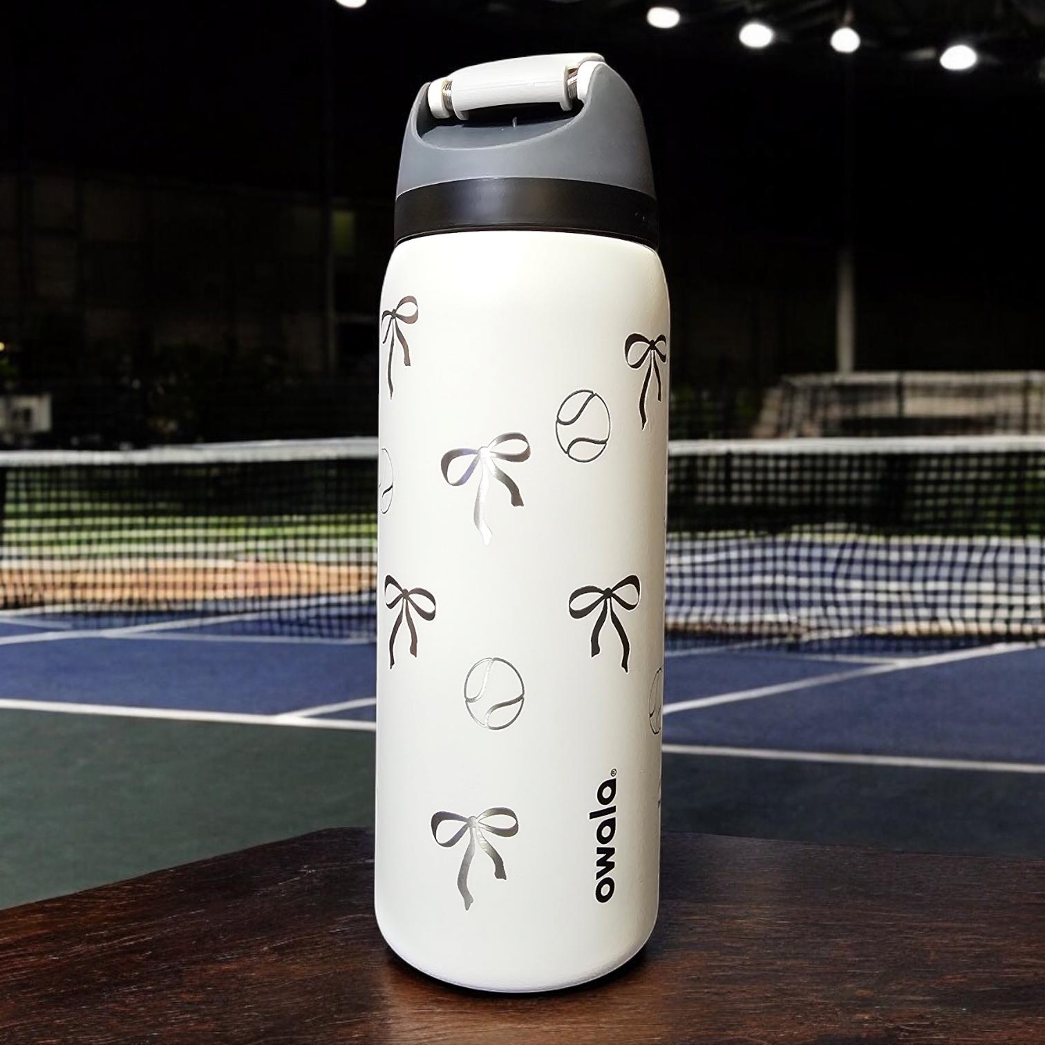Tennis Bow Owala 24 and 32 oz Bottle | Elegant & Personalized Drinkware