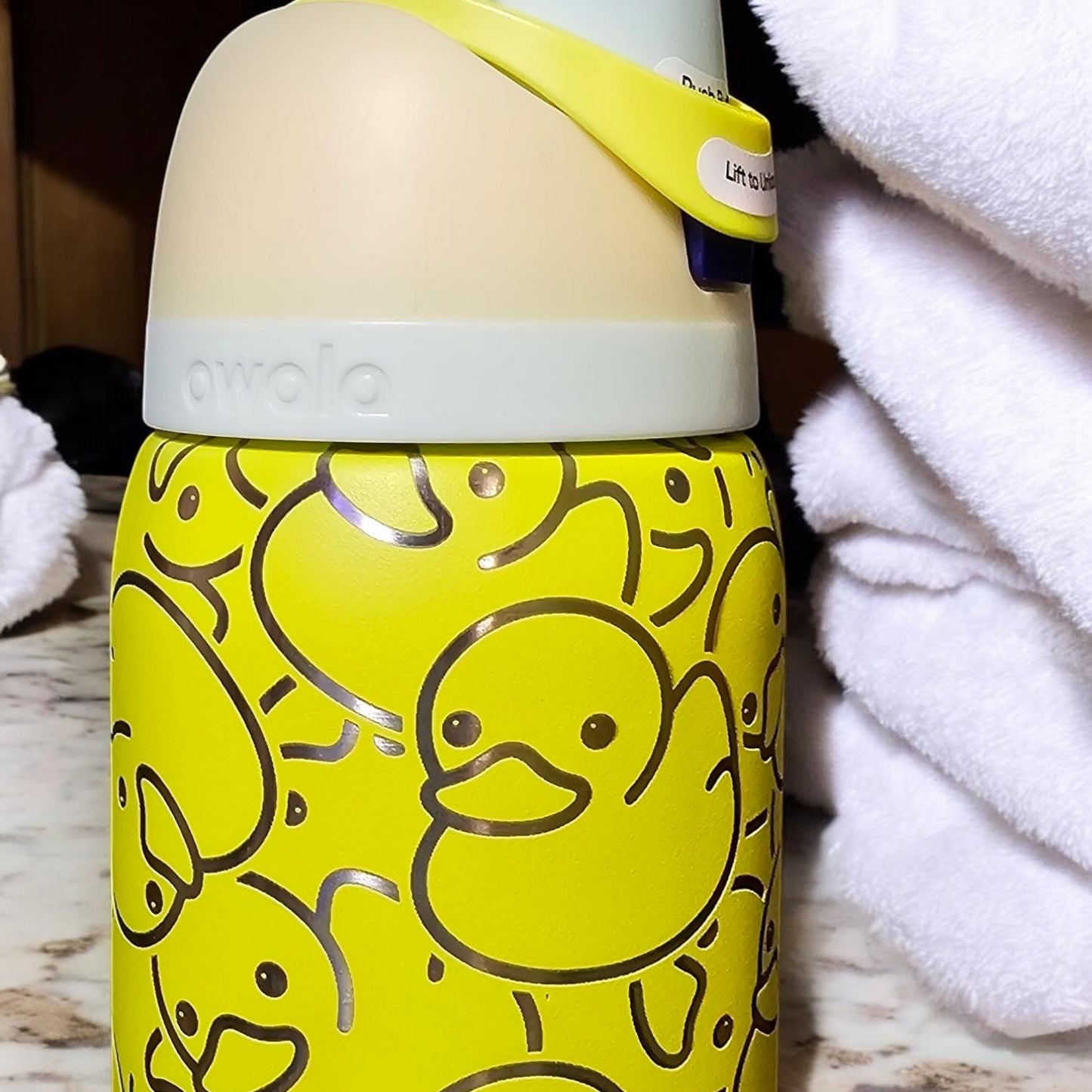 Rubber Ducky Design Owala Water Bottle - 24 and 32 oz | Insulated, Leak-Proof, and Stylish Hydration Companion & Personalized Drinkware