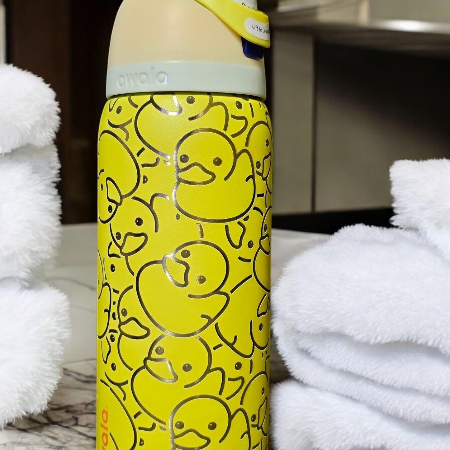 Rubber Ducky Design Owala Water Bottle - 24 and 32 oz | Insulated, Leak-Proof, and Stylish Hydration Companion & Personalized Drinkware
