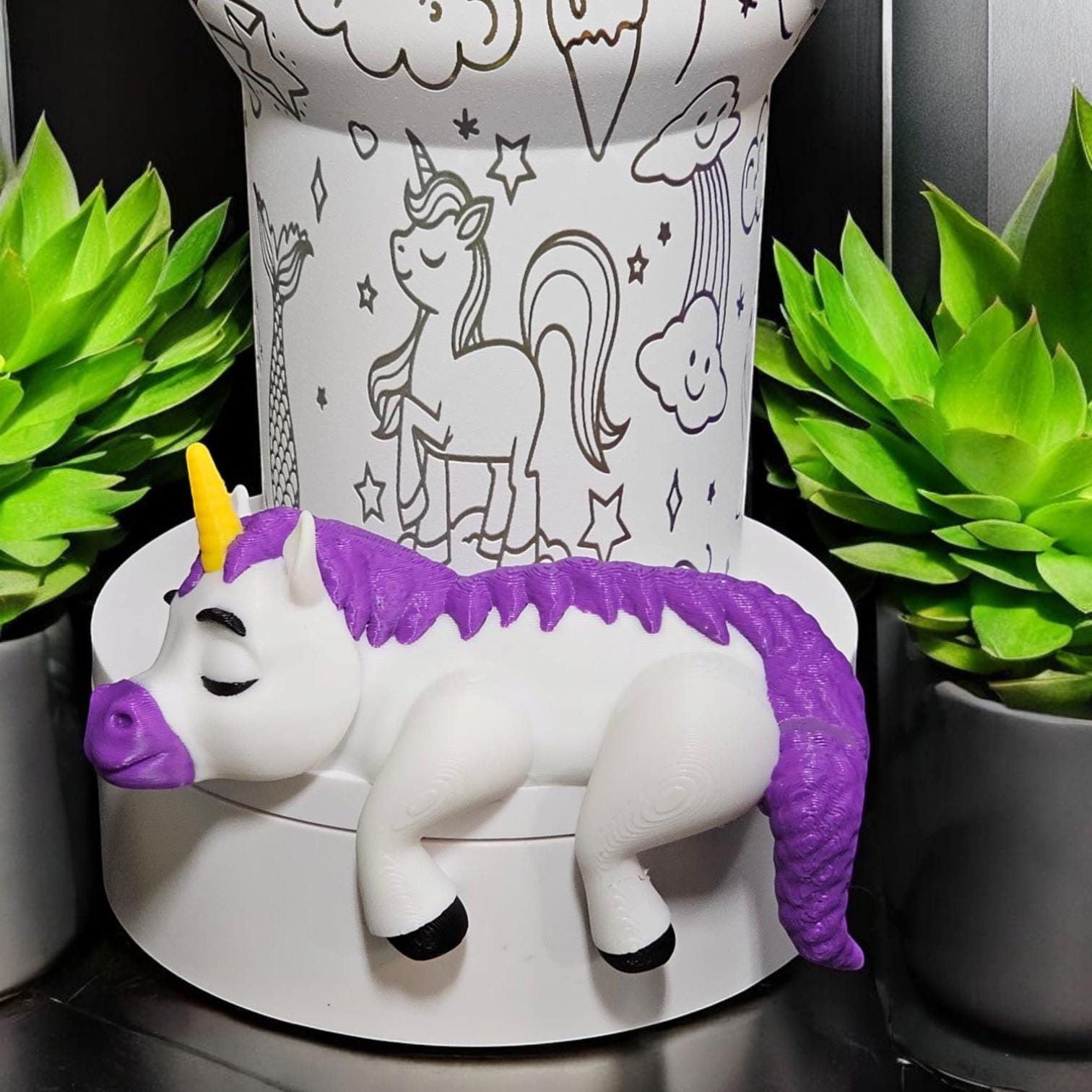 3D Printed Sleeping Unicorn Shelf Sitter: Whimsical Office Decor