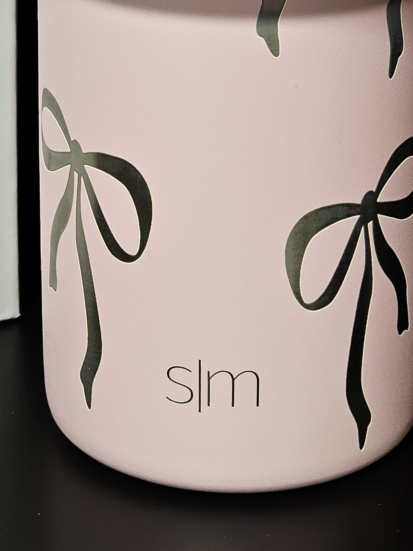 Simply Modern Coquette Engraved 40 and 30 oz Bottle | Silver Bows Design | Elegant & Personalized Drinkware