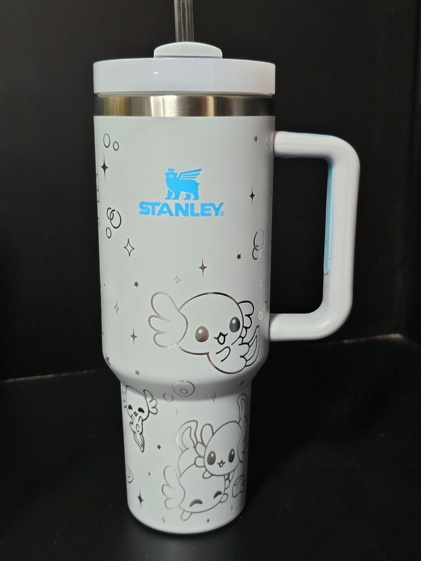 Axolotl 40 oz Stanley Bottle | Custom Engraved Owala free sip and Smooth sip bottles
