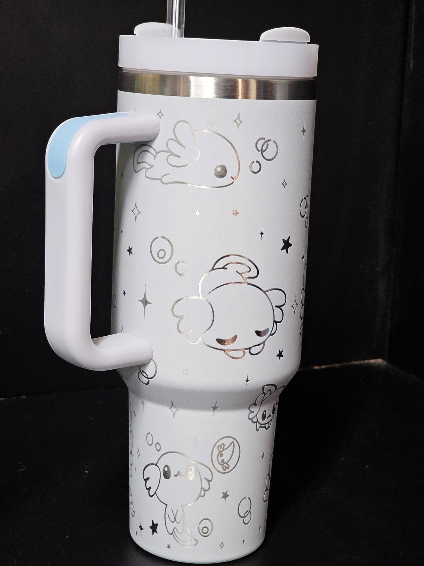 Axolotl 40 oz Stanley Bottle | Custom Engraved Owala free sip and Smooth sip bottles