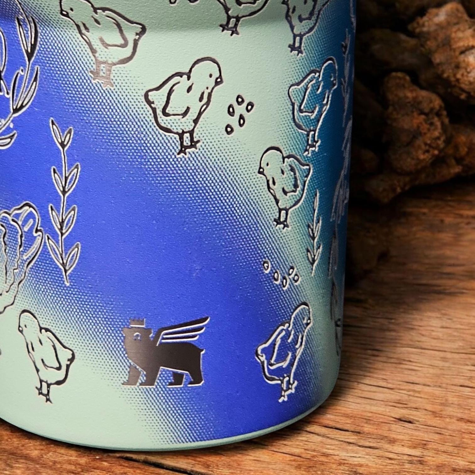 Engraved Chicken Stanley Bottle: 30 or 40 oz, Floral Design