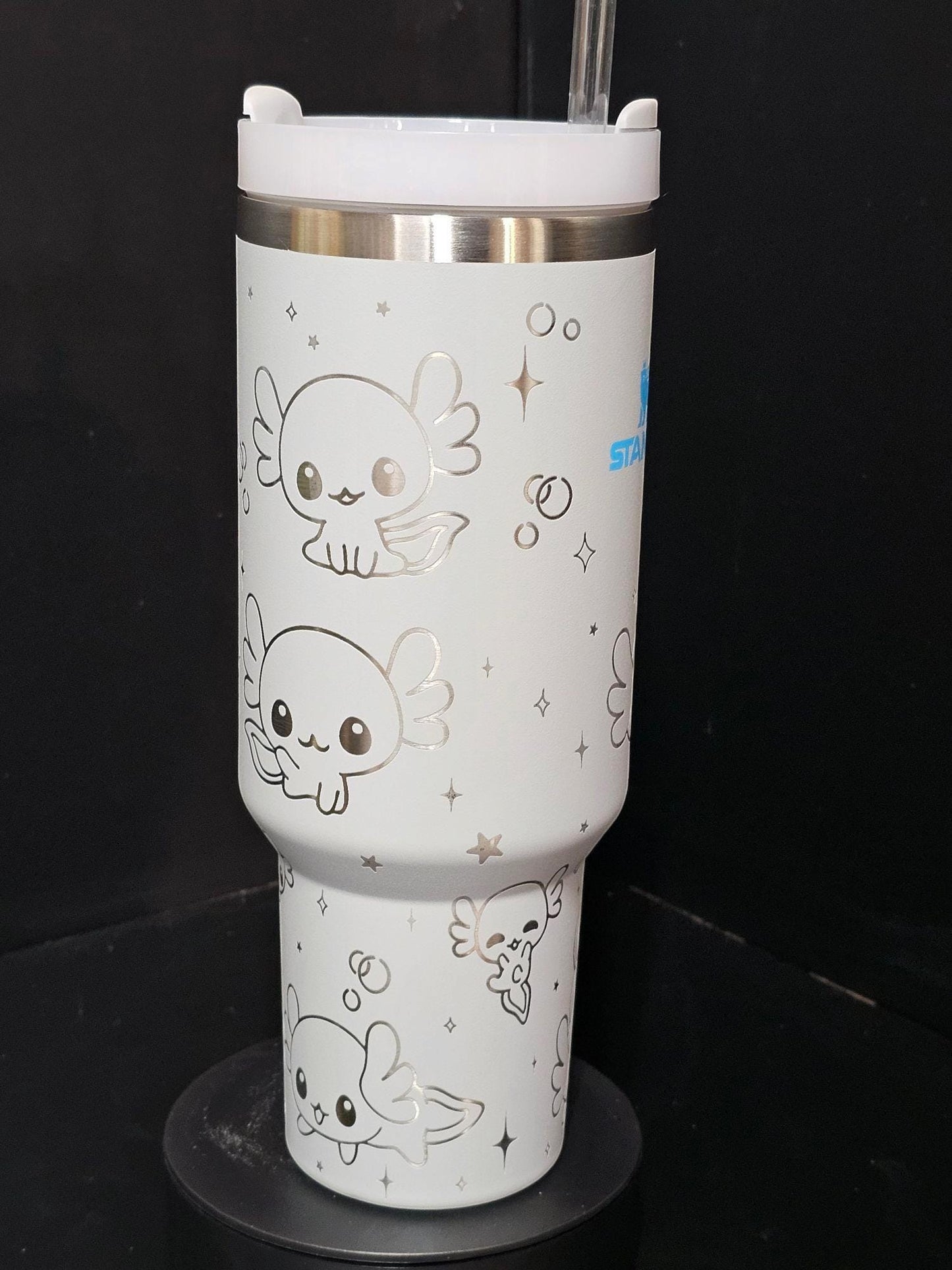 Axolotl 40 oz Stanley Bottle | Custom Engraved Owala free sip and Smooth sip bottles