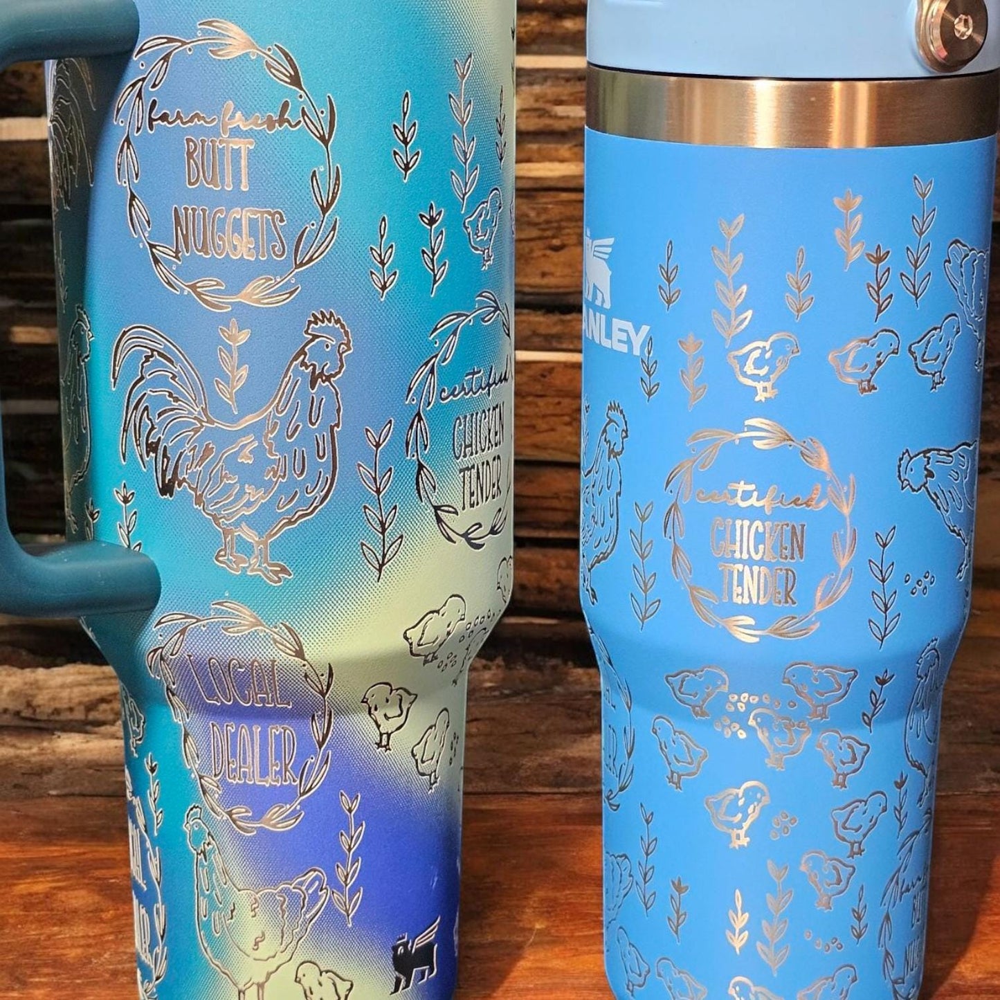 Chicken engraved Stanley 30and 40 oz Bottle | chicken Design | egg dealer, chicken tenders, baby chick's