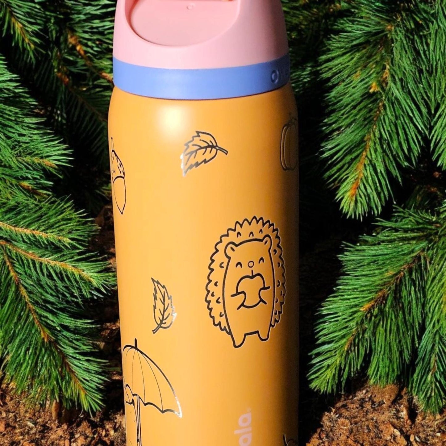 Hedgehog Fall Owala 32 oz Tumbler, Harvest Tumbler, Fall season Lover Gift, Leaf Drinkware