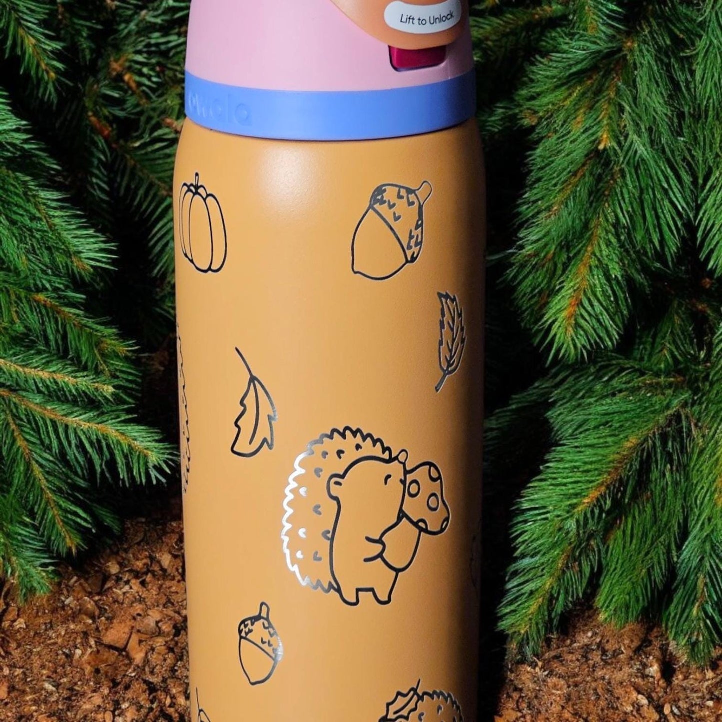 Hedgehog Fall Owala 32 oz Tumbler, Harvest Tumbler, Fall season Lover Gift, Leaf Drinkware