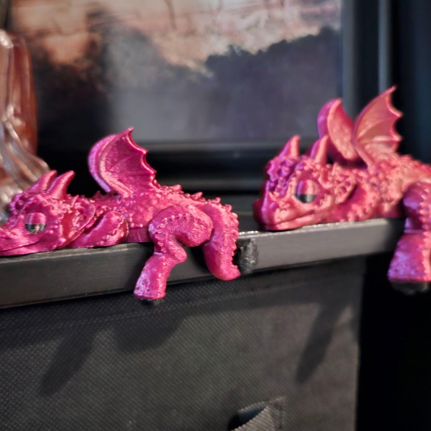3D Printed Sleeping Dragon Shelf Sitter: Unique Office Decor