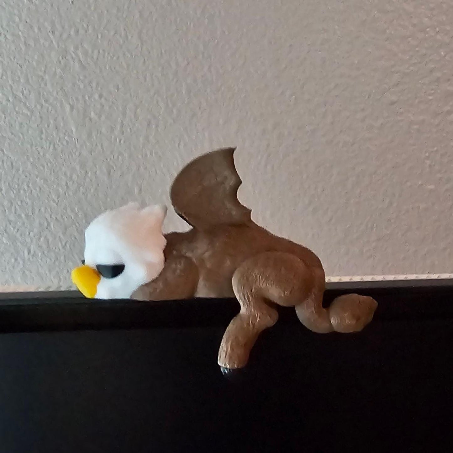 Sleeping Griffin for bookshelf or monitor, Unique Griffin Present, 3D Printed, Shelf Decor office Decor