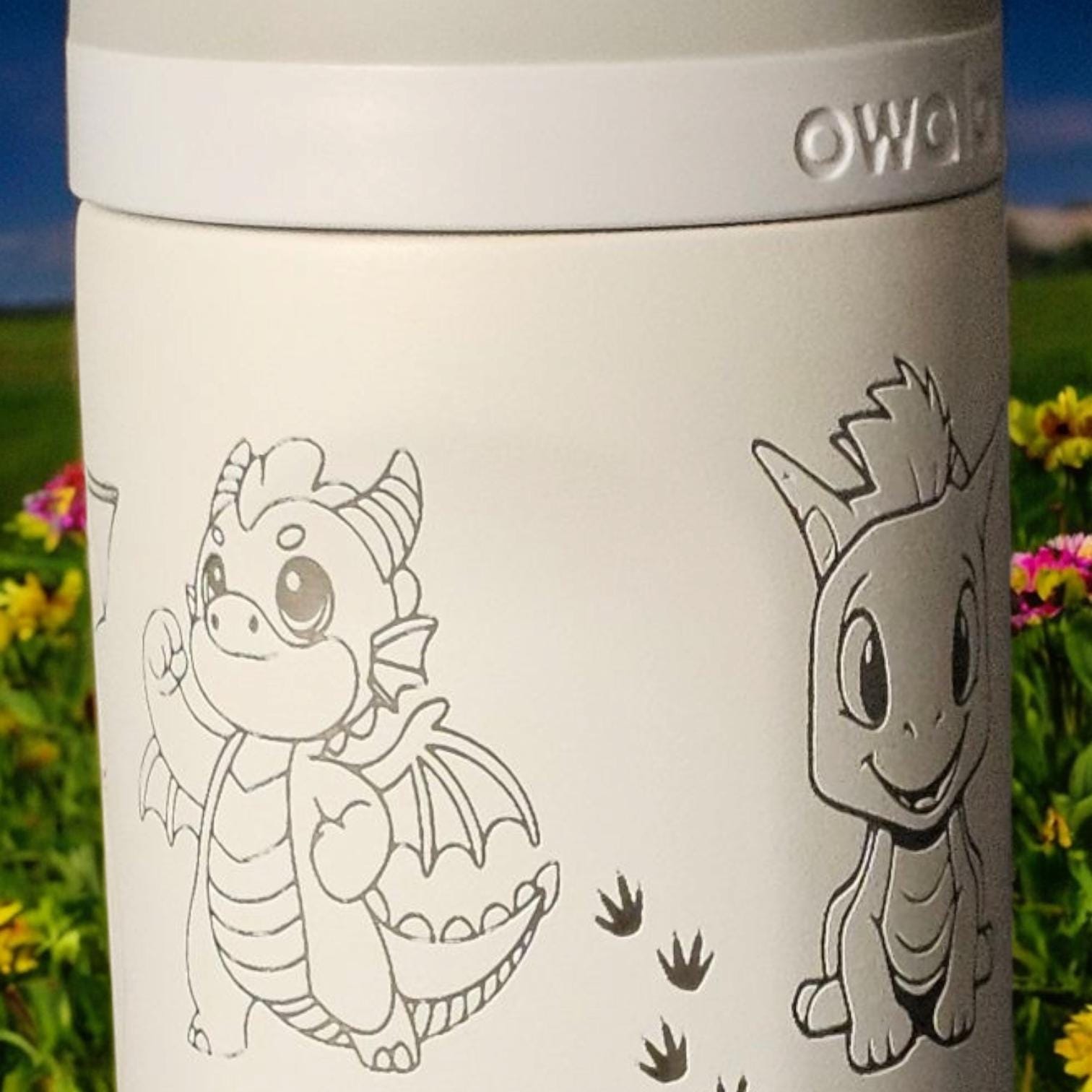 Cute Baby Dragon Owala 20, 24 and 32 oz Bottle | Custom Engraved Owala free sip and Smooth sip bottles