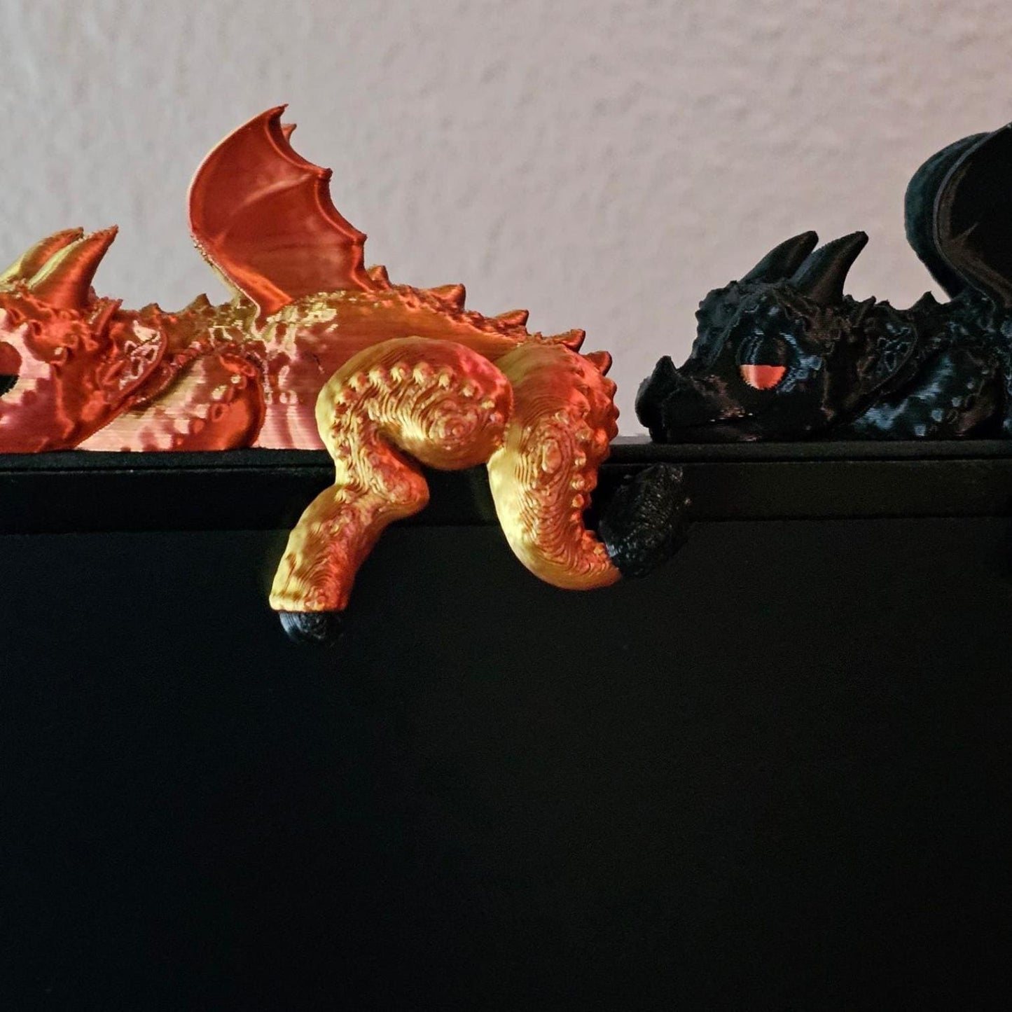 Sleeping Dragon for bookshelf or monitor, Unique Dragon Present, 3D Printed, Shelf Decor office Decor