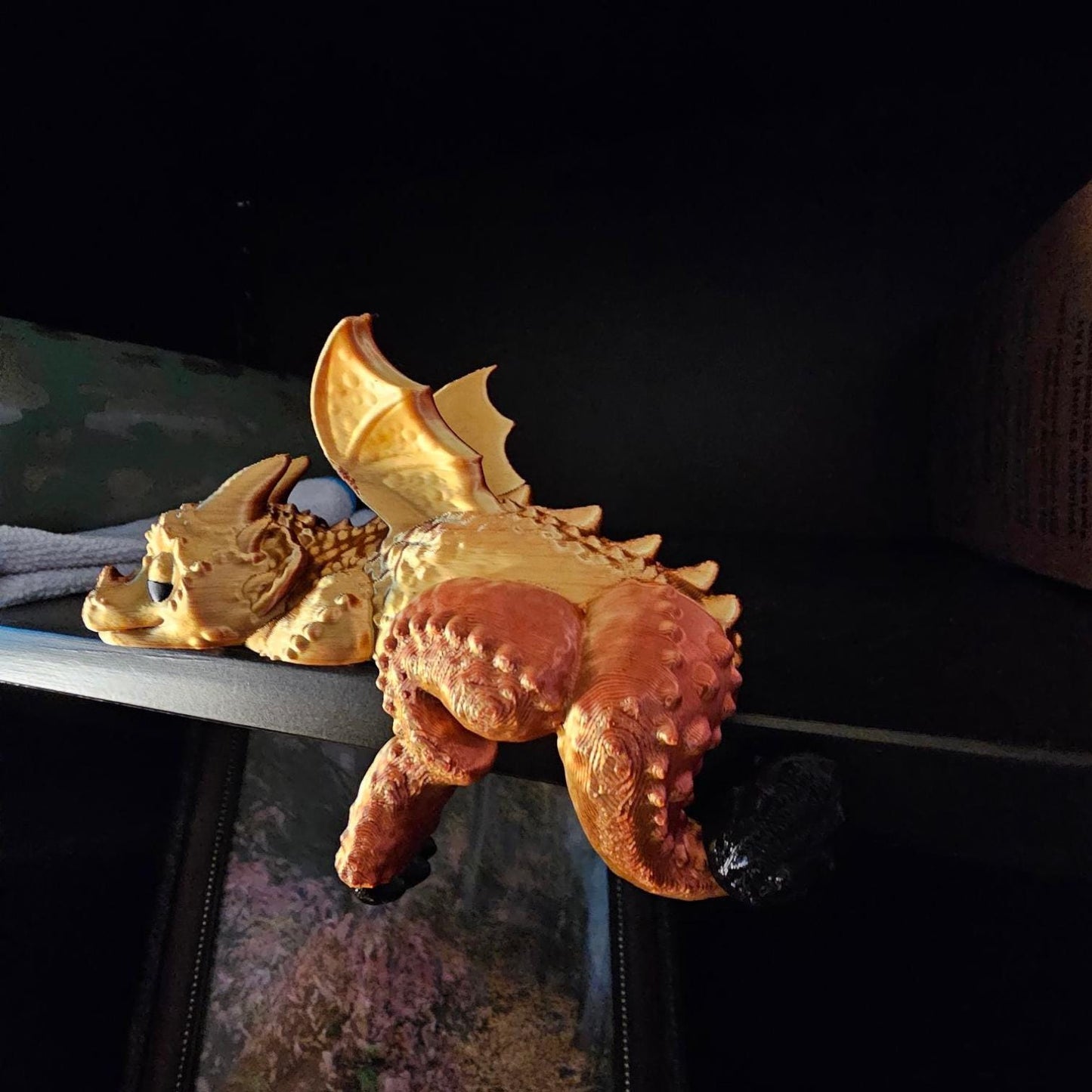Sleeping Dragon for bookshelf or monitor, Unique Dragon Present, 3D Printed, Shelf Decor office Decor