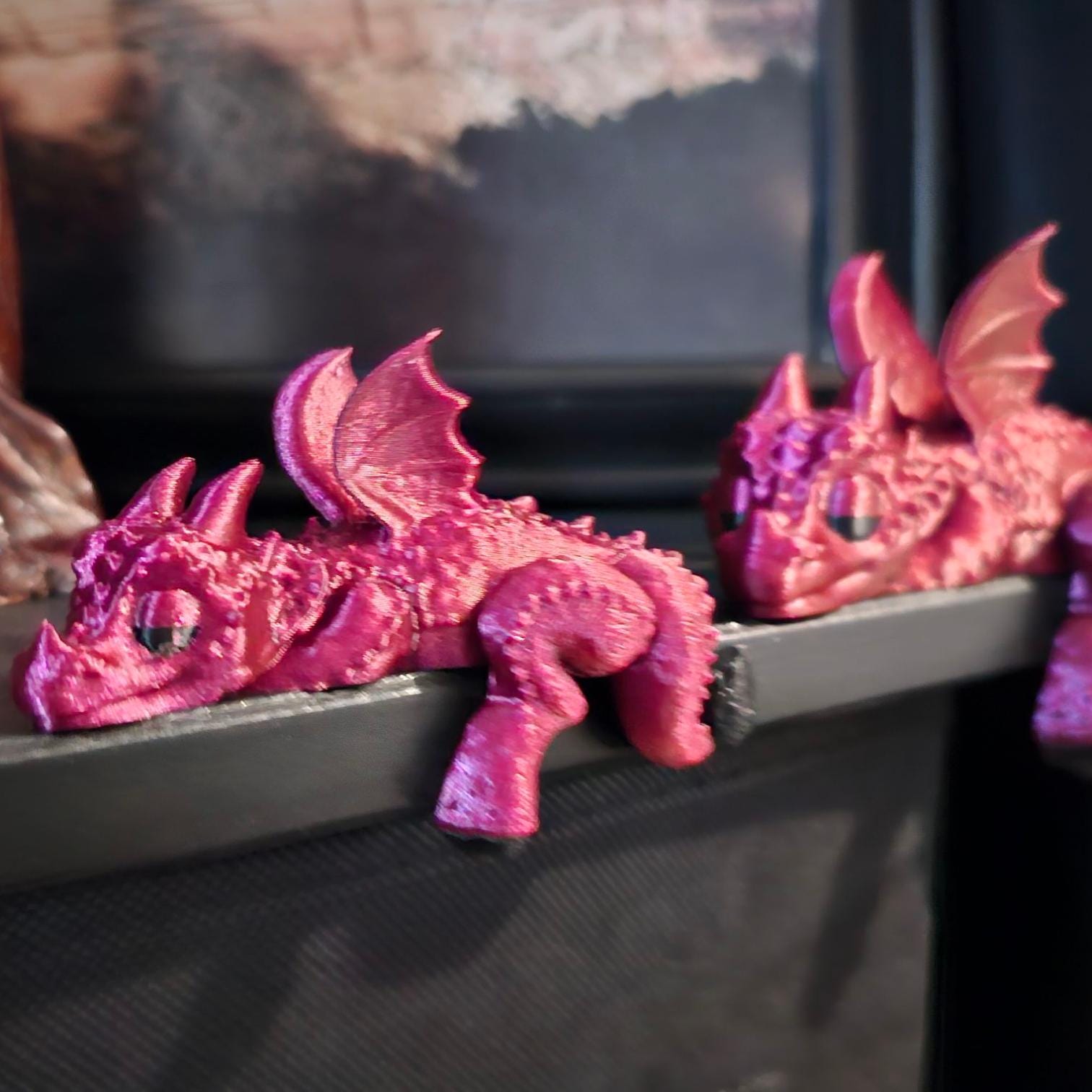 3D Printed Sleeping Dragon Shelf Sitter: Unique Office Decor