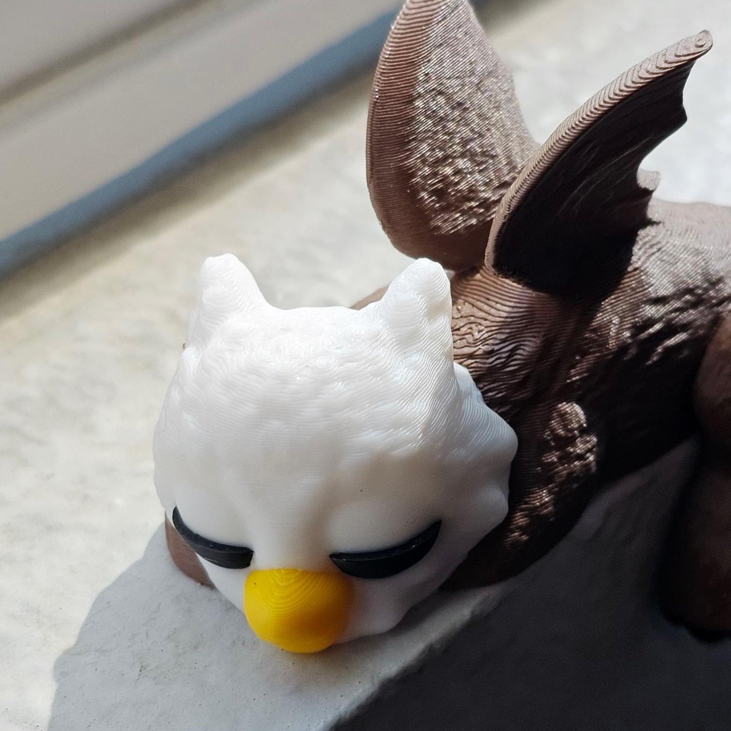 Sleeping Griffin for bookshelf or monitor, Unique Griffin Present, 3D Printed, Shelf Decor office Decor