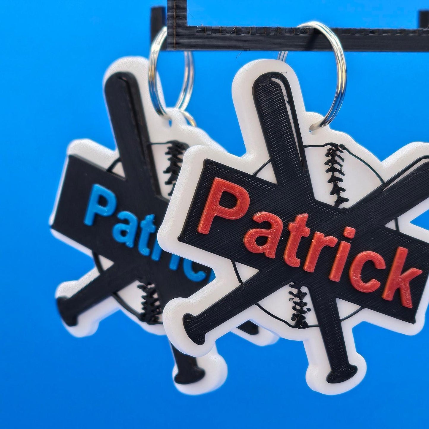 Personalized Baseball Softball Bag Tag, Custom Sports Keyring, Team Spirit Accessories, Baseball Player Gift, Custom Name Keychain