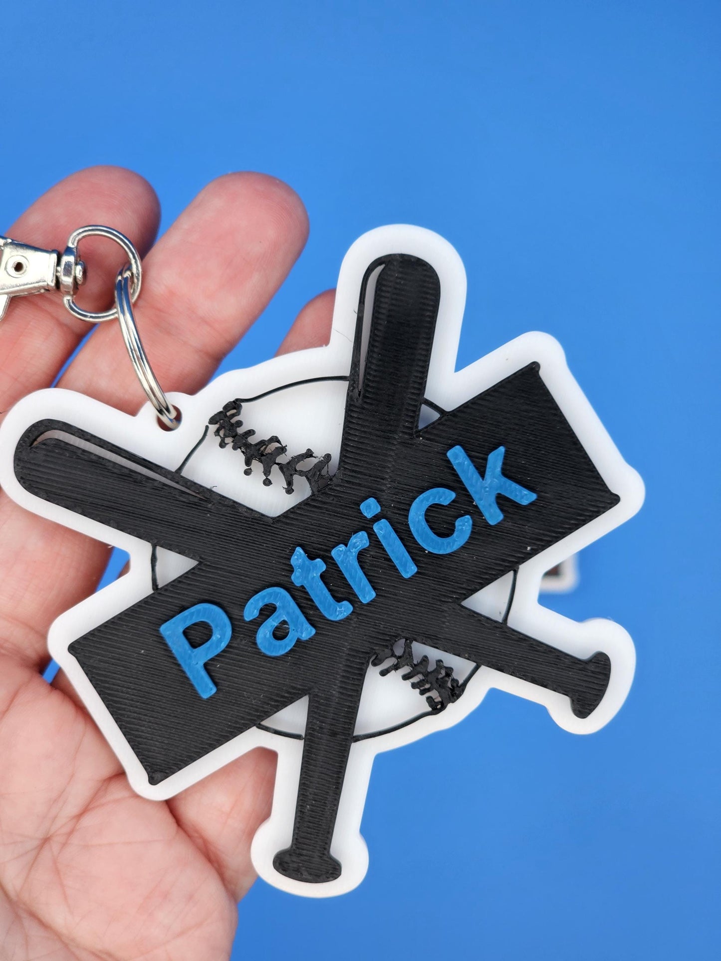 Personalized Baseball Softball Bag Tag, Custom Sports Keyring, Team Spirit Accessories, Baseball Player Gift, Custom Name Keychain