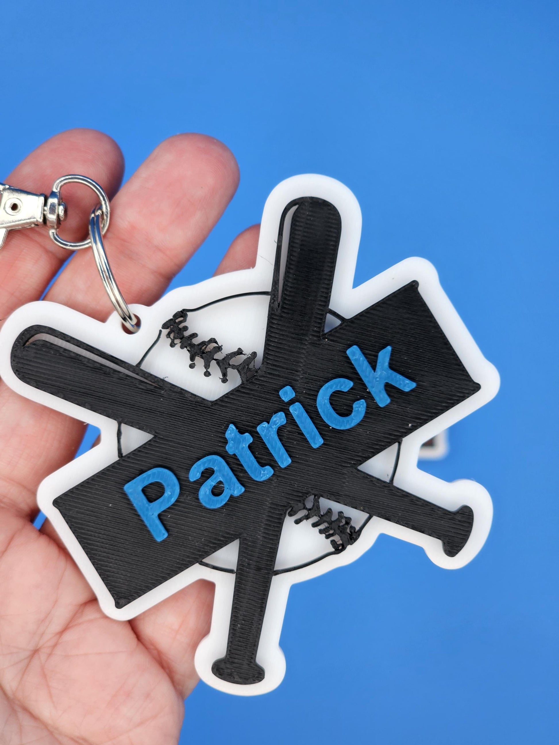 Personalized Baseball Softball Bag Tag, Custom Sports Keyring, Team Spirit Accessories, Baseball Player Gift, Custom Name Keychain