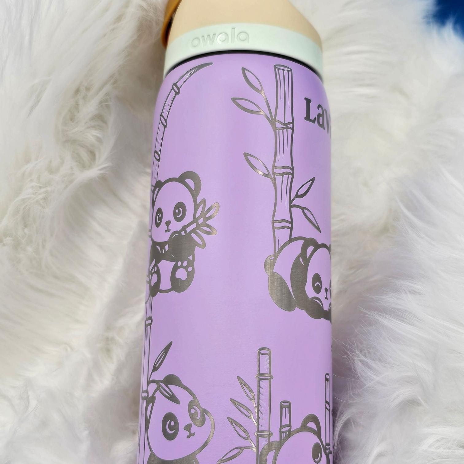 Panda Engraved Owala Water Bottle: Customer Owala Freesip or Sway Options