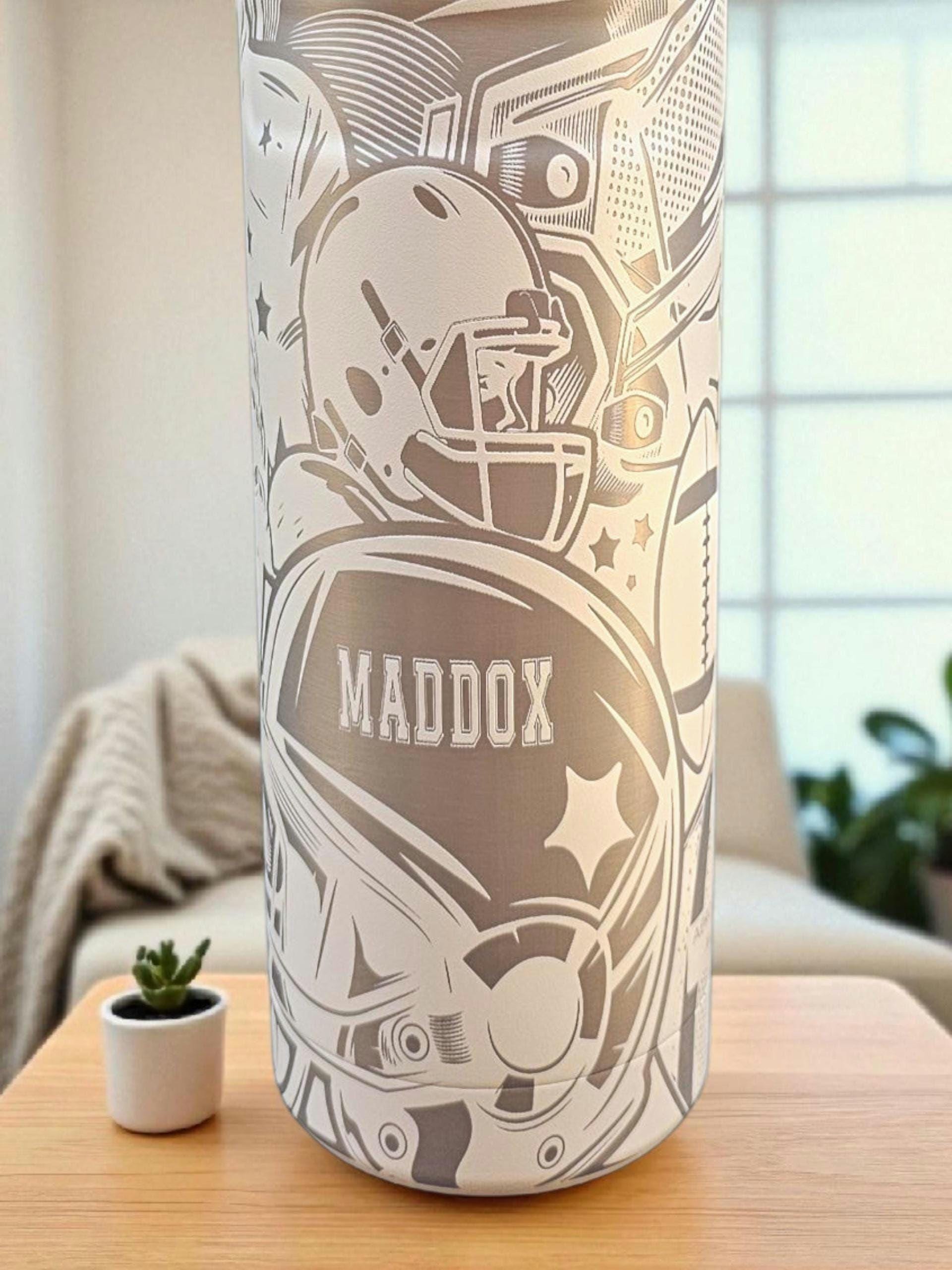 Football Engraved Owala Water Bottle: Freesip or Sway Options Available