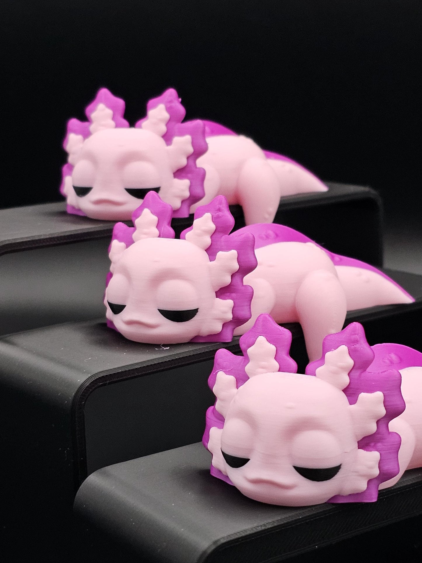 Sleeping Axolotl for bookshelf or monitor, Unique Axolotl Present, 3D Printed, Shelf Decor office Decor