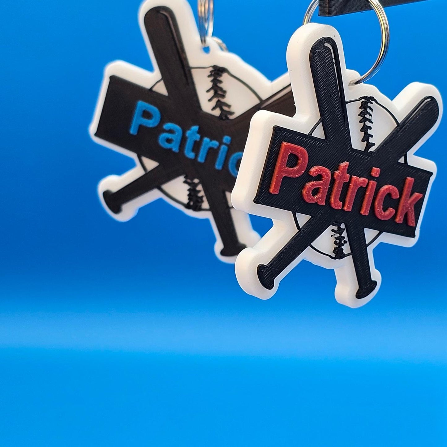 Personalized Baseball Softball Bag Tag, Custom Sports Keyring, Team Spirit Accessories, Baseball Player Gift, Custom Name Keychain